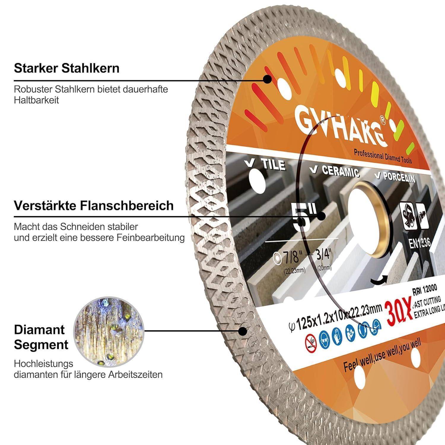 Trennscheibe Diamant 125 mm Fliese 125mm-2 X Felgensegment