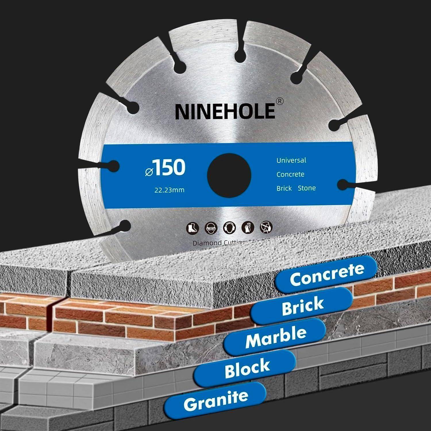 Diamanttrennscheiben Beton Granit Stein Ziegel 150mm 2PCS