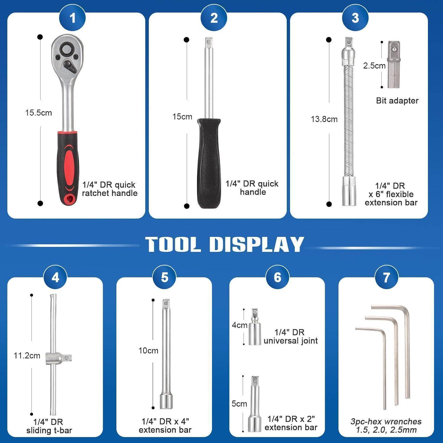 Steckschlüsselsatz 53tlg 1/4 Zoll Torx Kreuz Schlitz Black 53