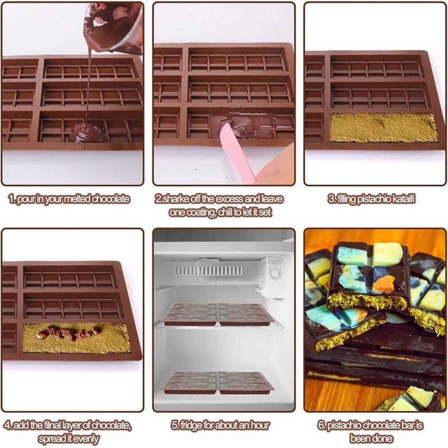 Schokoladenriegel Formen Silikon Antihaft Wachs Lebensmittel Rechteck