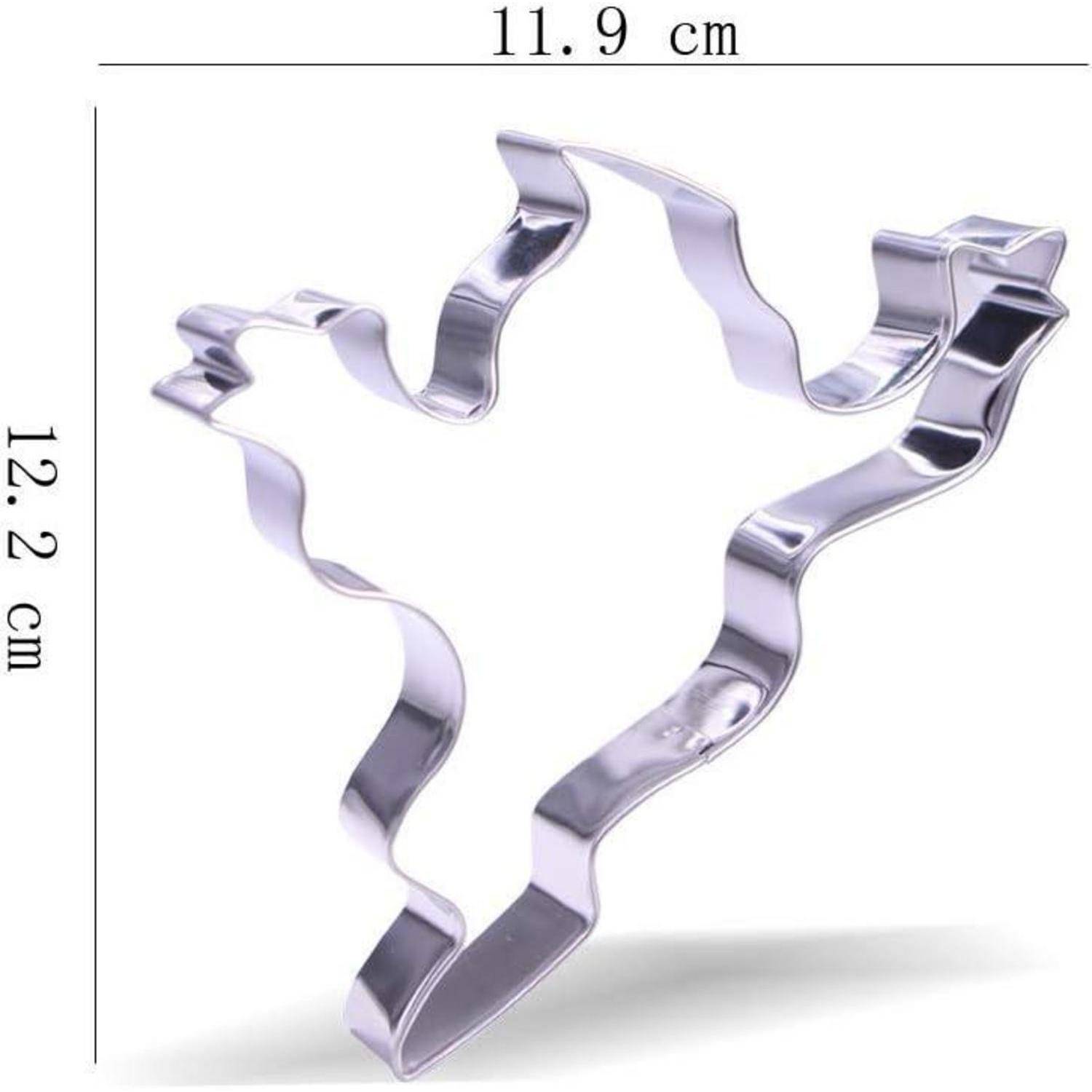 Ein Ausstechform aus Metall in Form eines Rentiers, 11,9 cm breit und 12,2 cm hoch.
