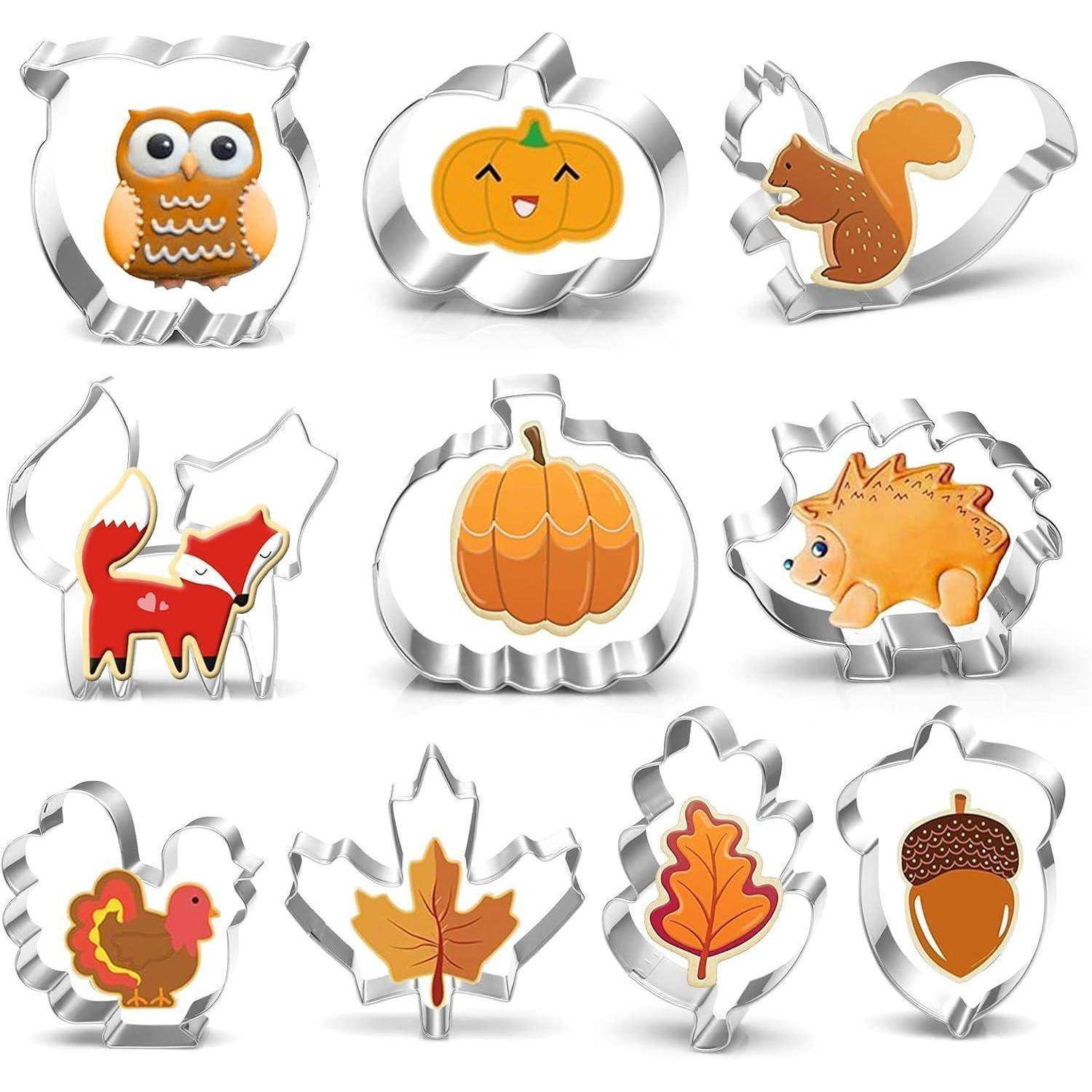 Herbst Erntedankfest Ausstechformen Set Edelstahl Kürbis Eichel