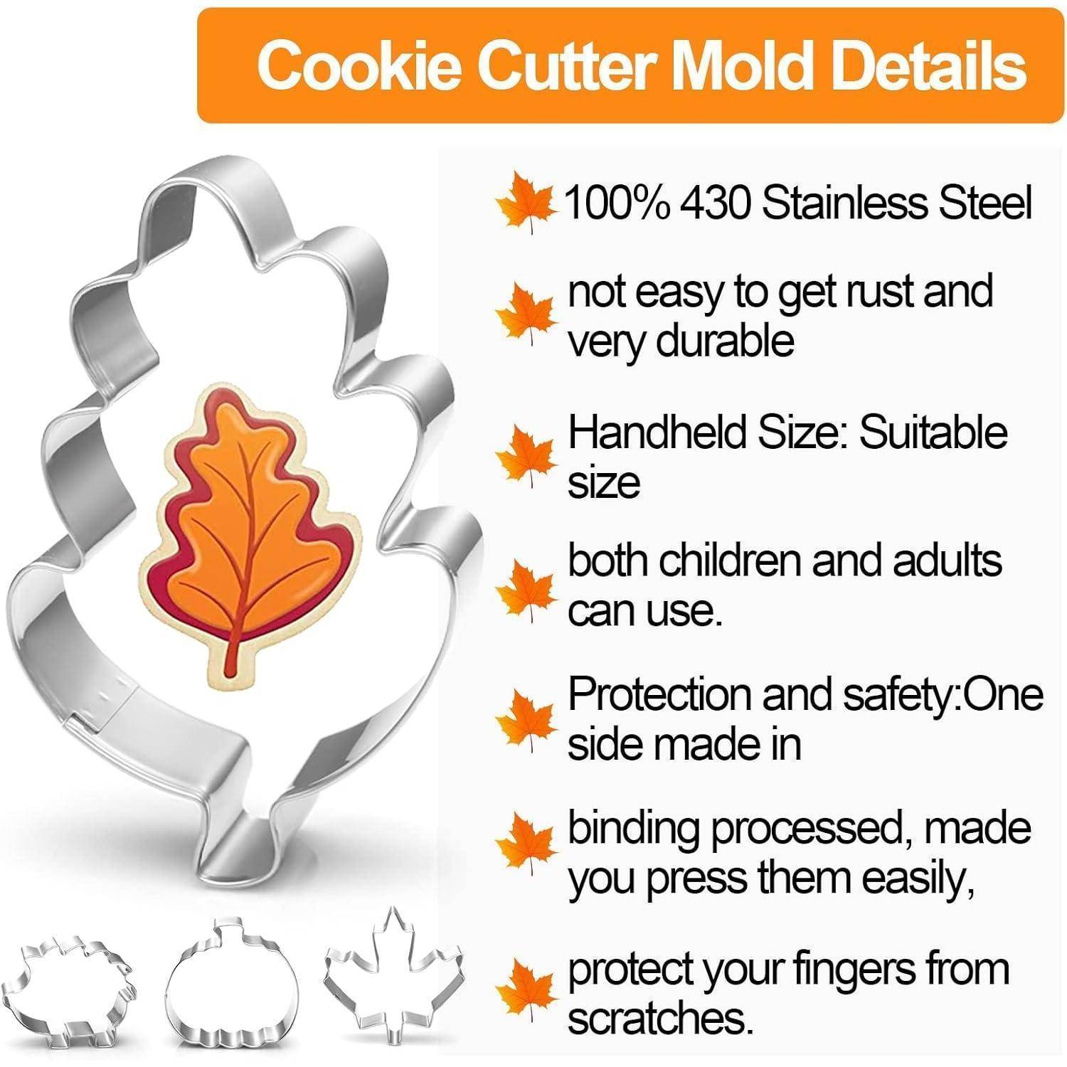 Herbst Erntedankfest Ausstechformen Set Edelstahl Kürbis Eichel