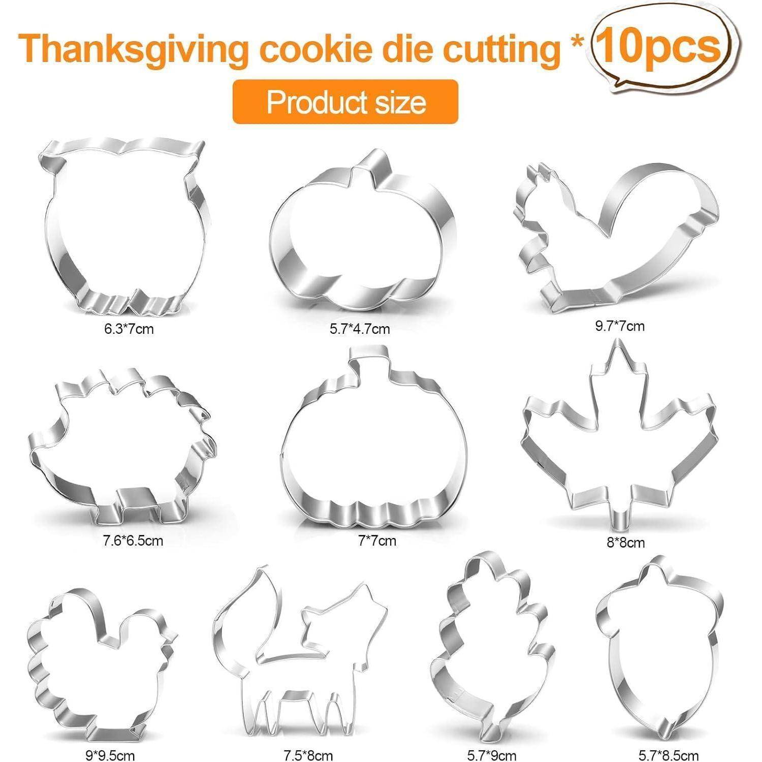 Herbst Erntedankfest Ausstechformen Set Edelstahl Kürbis Eichel