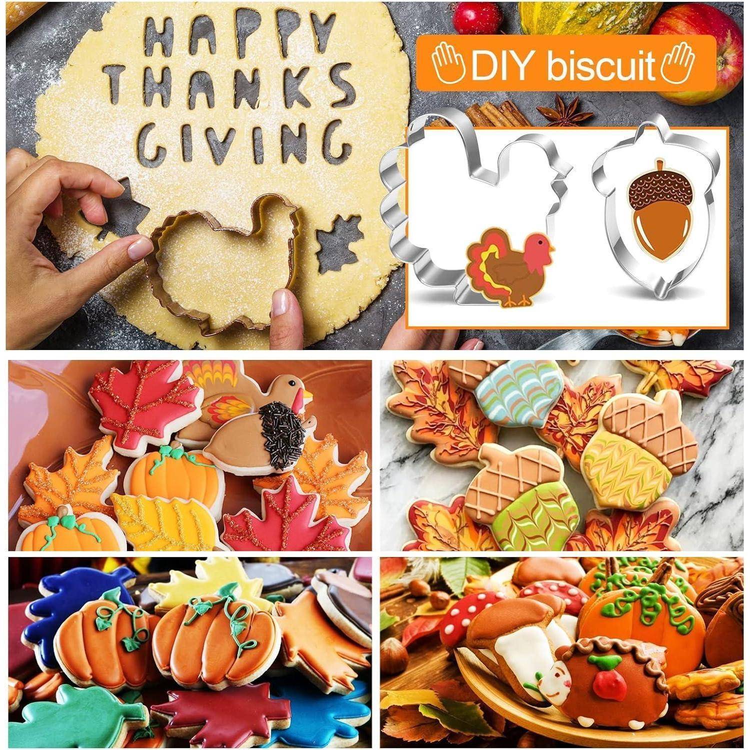 Herbst Erntedankfest Ausstechformen Set Edelstahl Kürbis Eichel