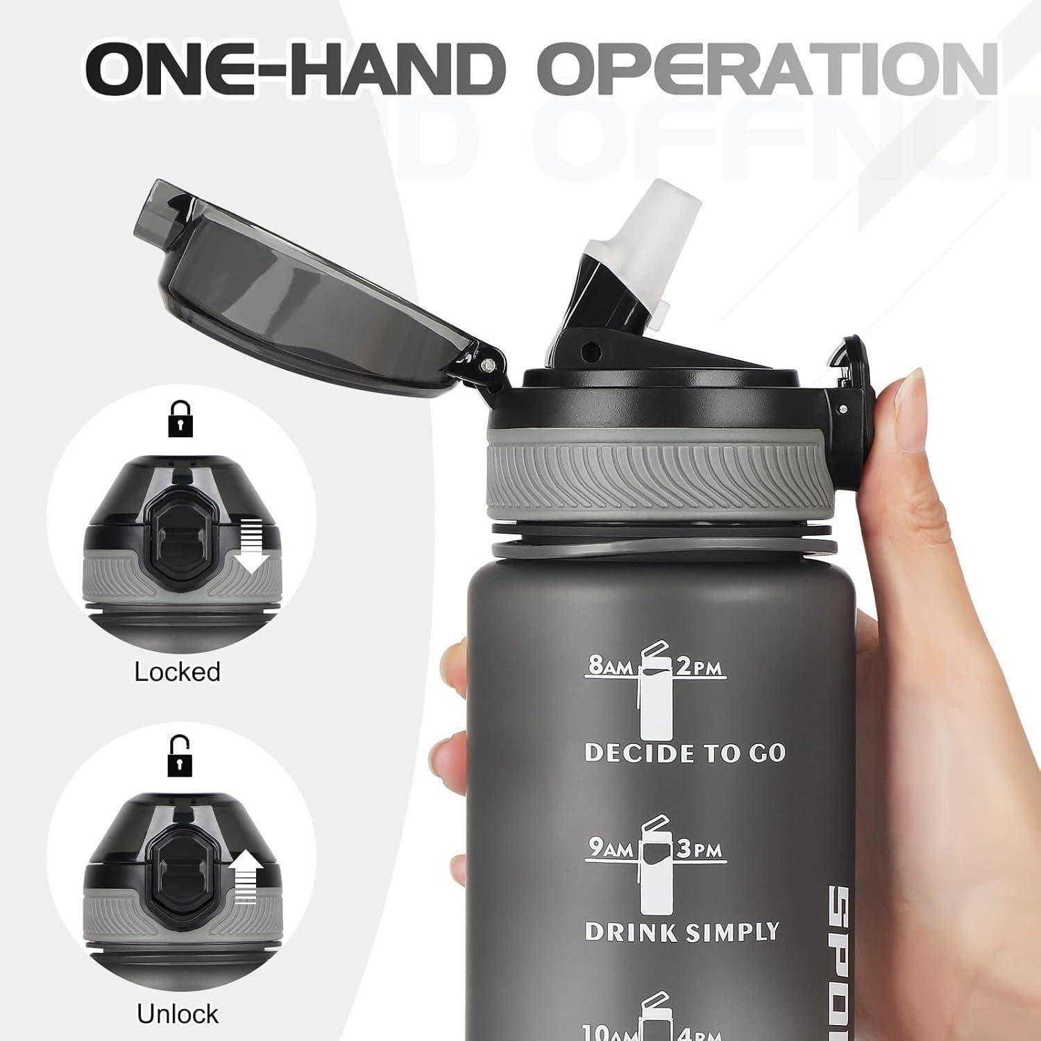 Wasserflasche mit Demonstration der 