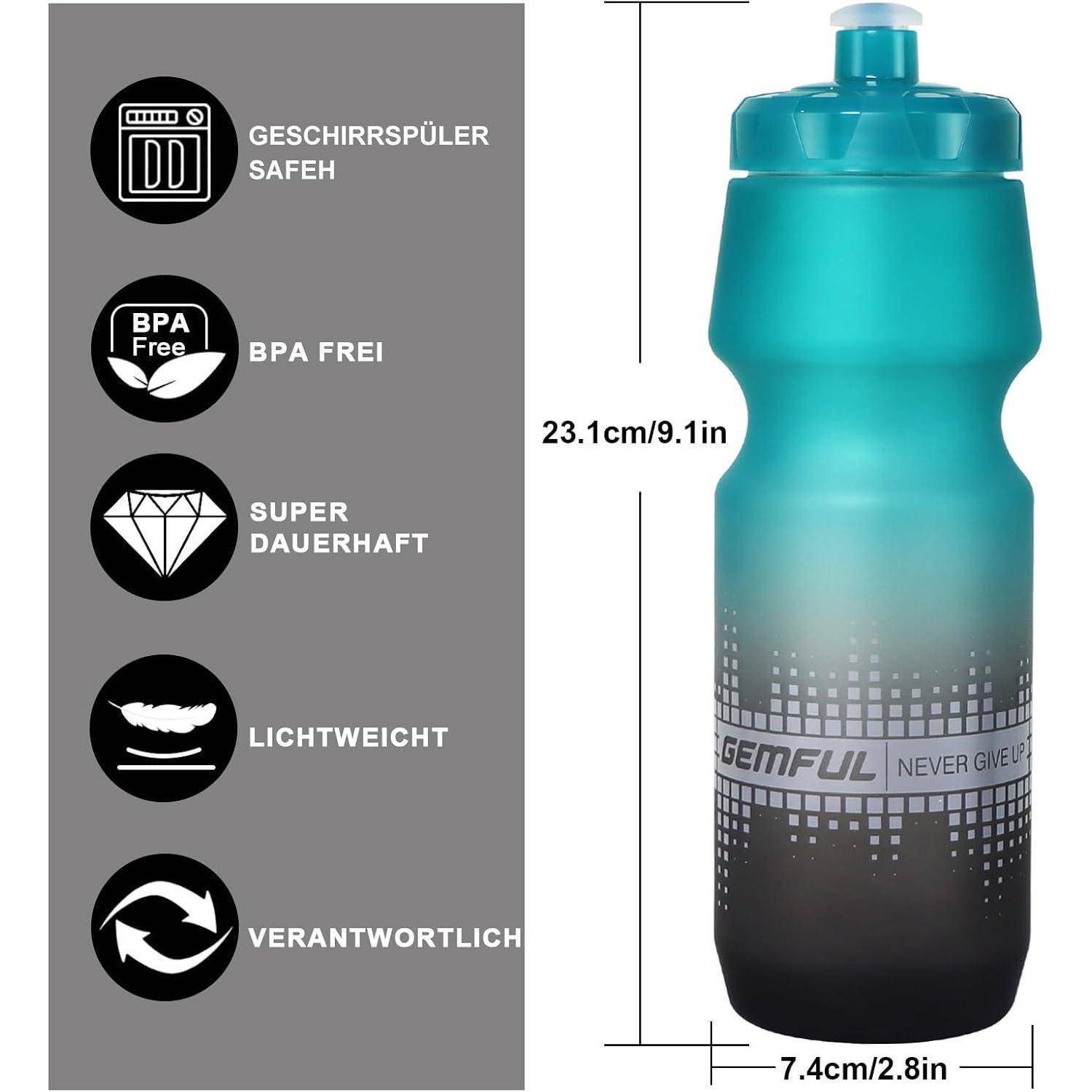 Trinkflasche Fahrrad 2er-Pack 750 ml Auslaufsicher BPA-Frei