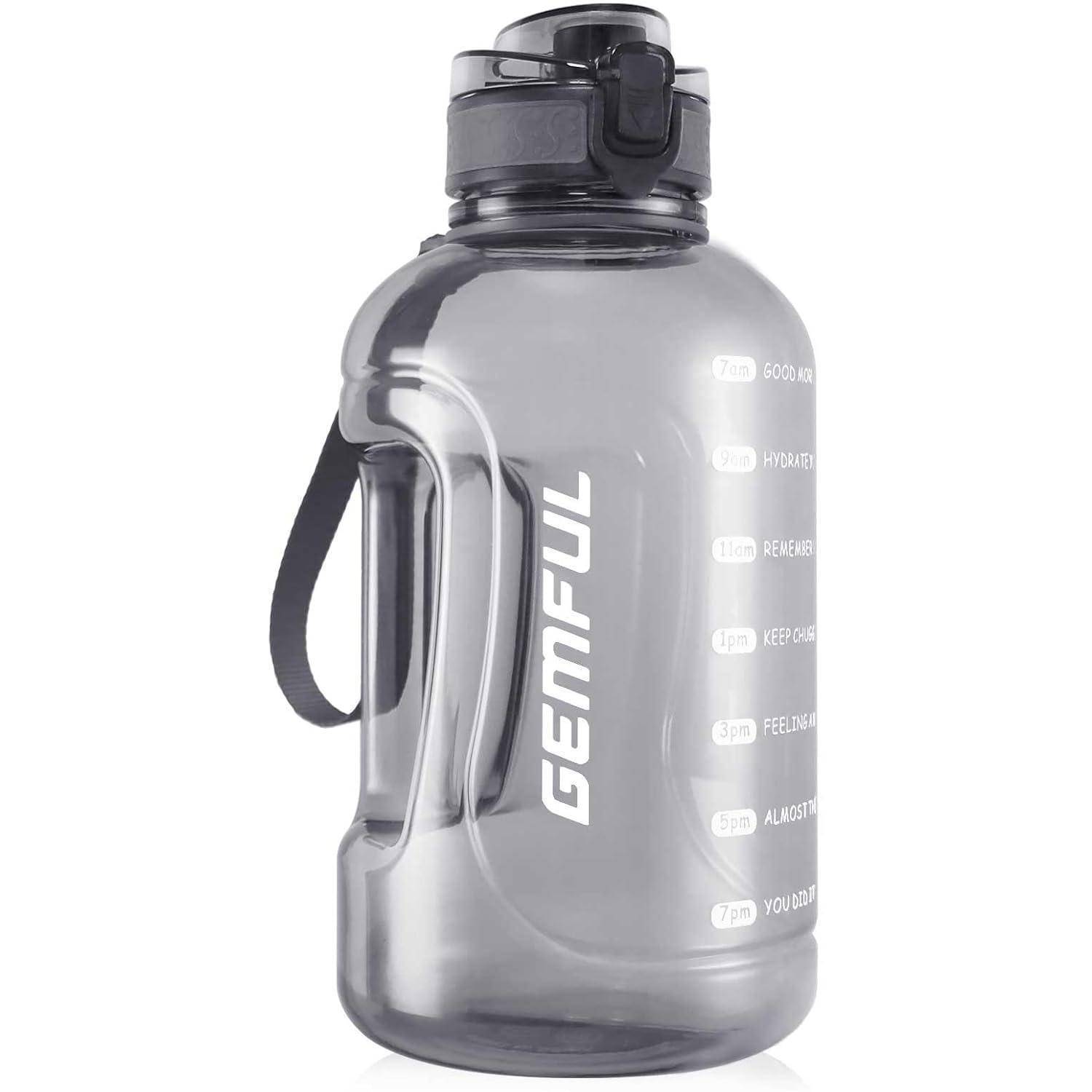 2 Liter Sport Trinkflasche mit Zeitmarkierung und Griff