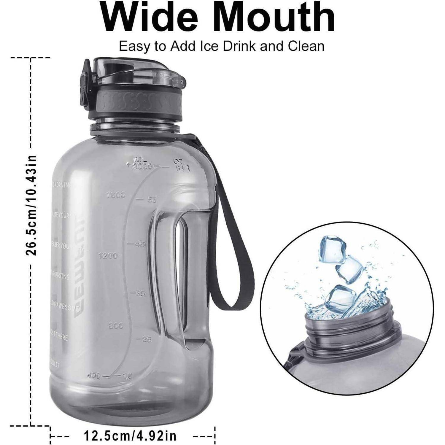 2 Liter Sport Trinkflasche mit Zeitmarkierung und Griff