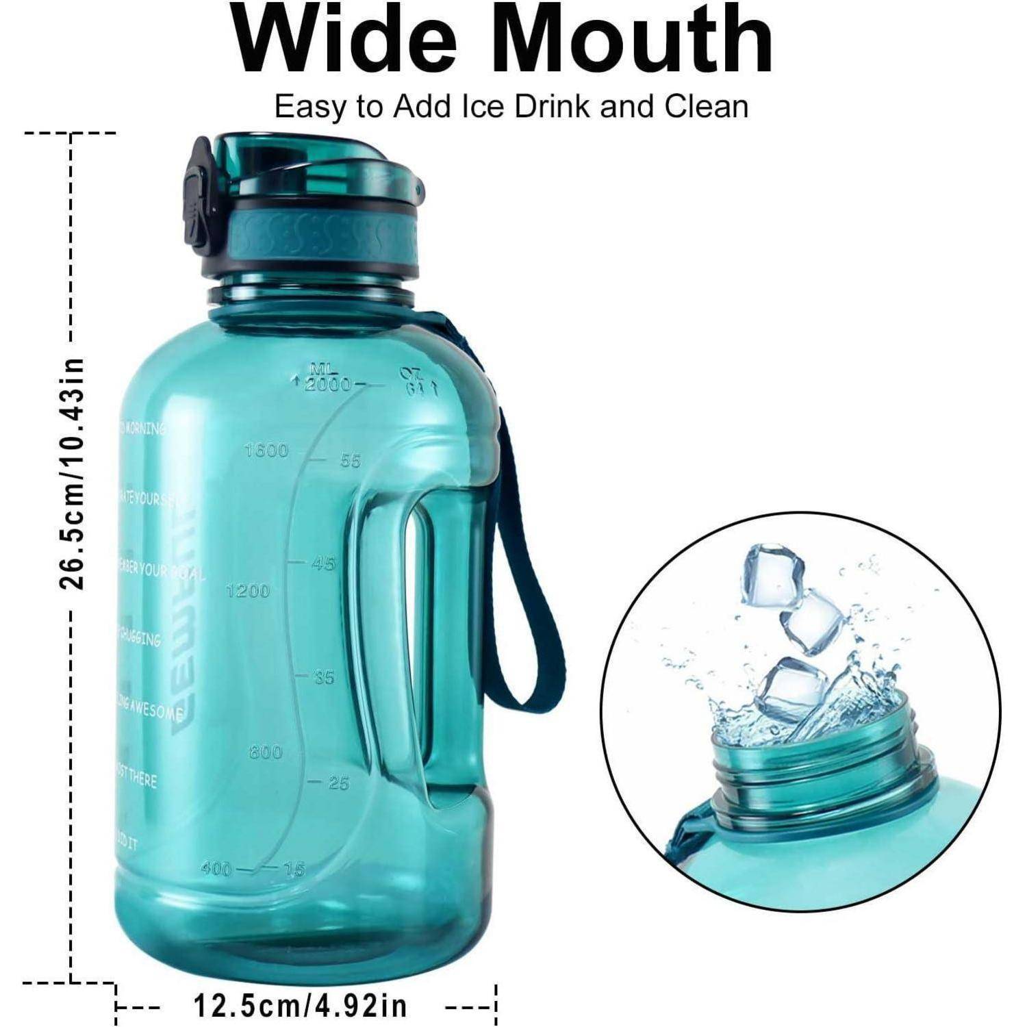 BPA-freie Trinkflasche mit Tragegriff Zeitmarkierung 2L auslaufsicher