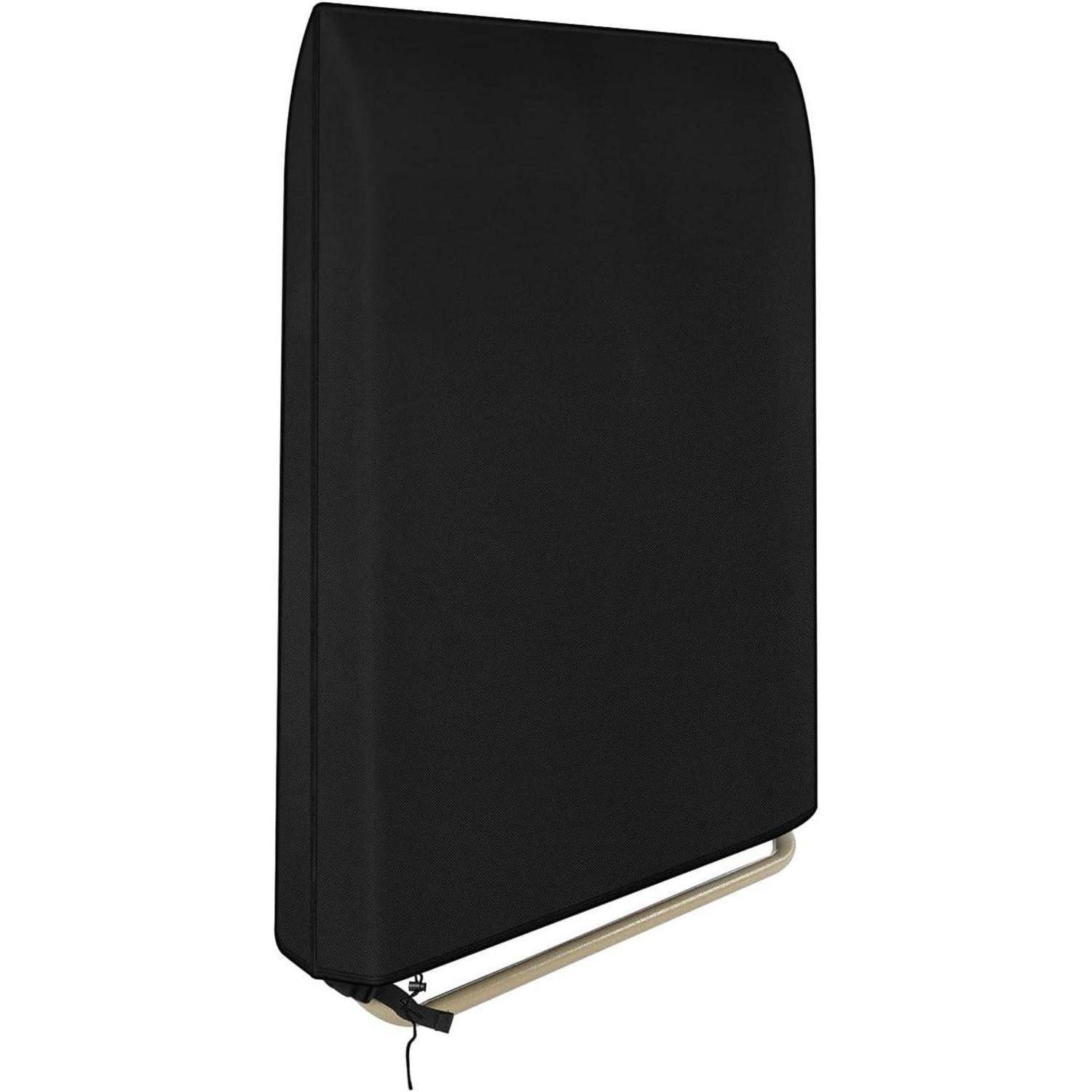 Wandmontiertes, klappbares Bügelbrett in Schwarz mit minimalem Design.