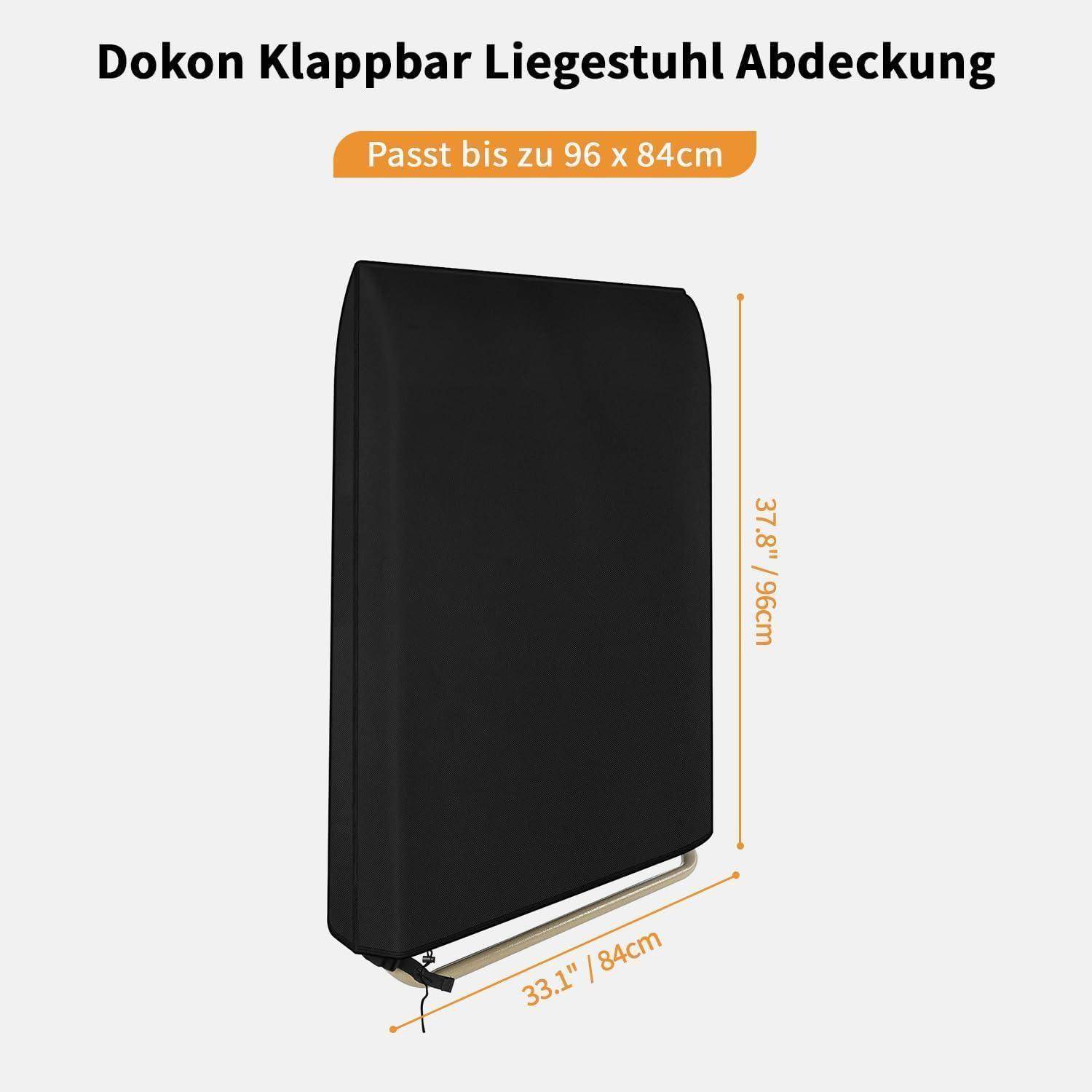 Dokon Klappbar Liegestuhl Abdeckung' passt bis zu 96 x 84 cm, mit Abmessungen von 37,8