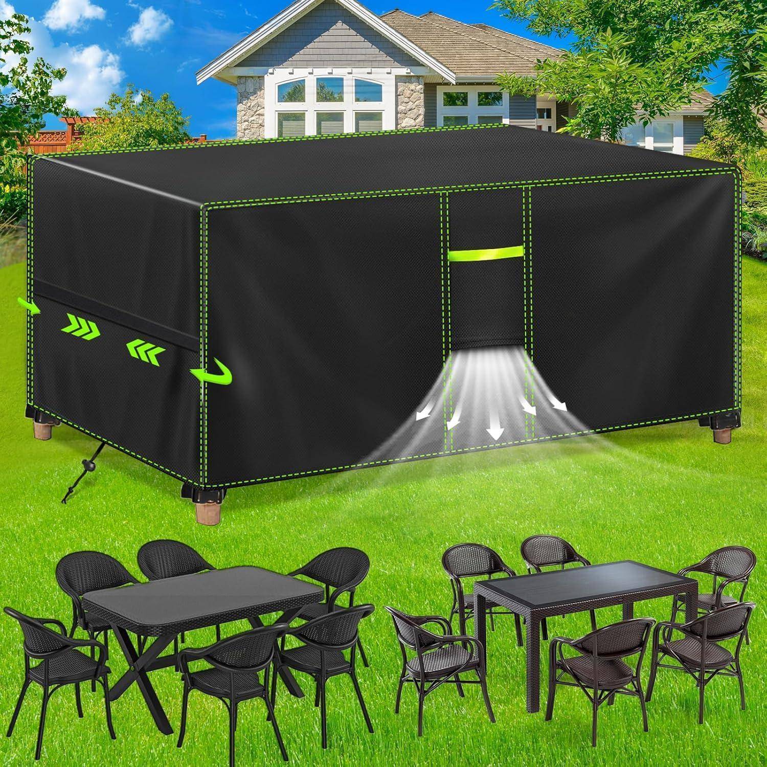 Tischabdeckung 420D Oxford wasserdicht Schwarz 150 x130 x90cm