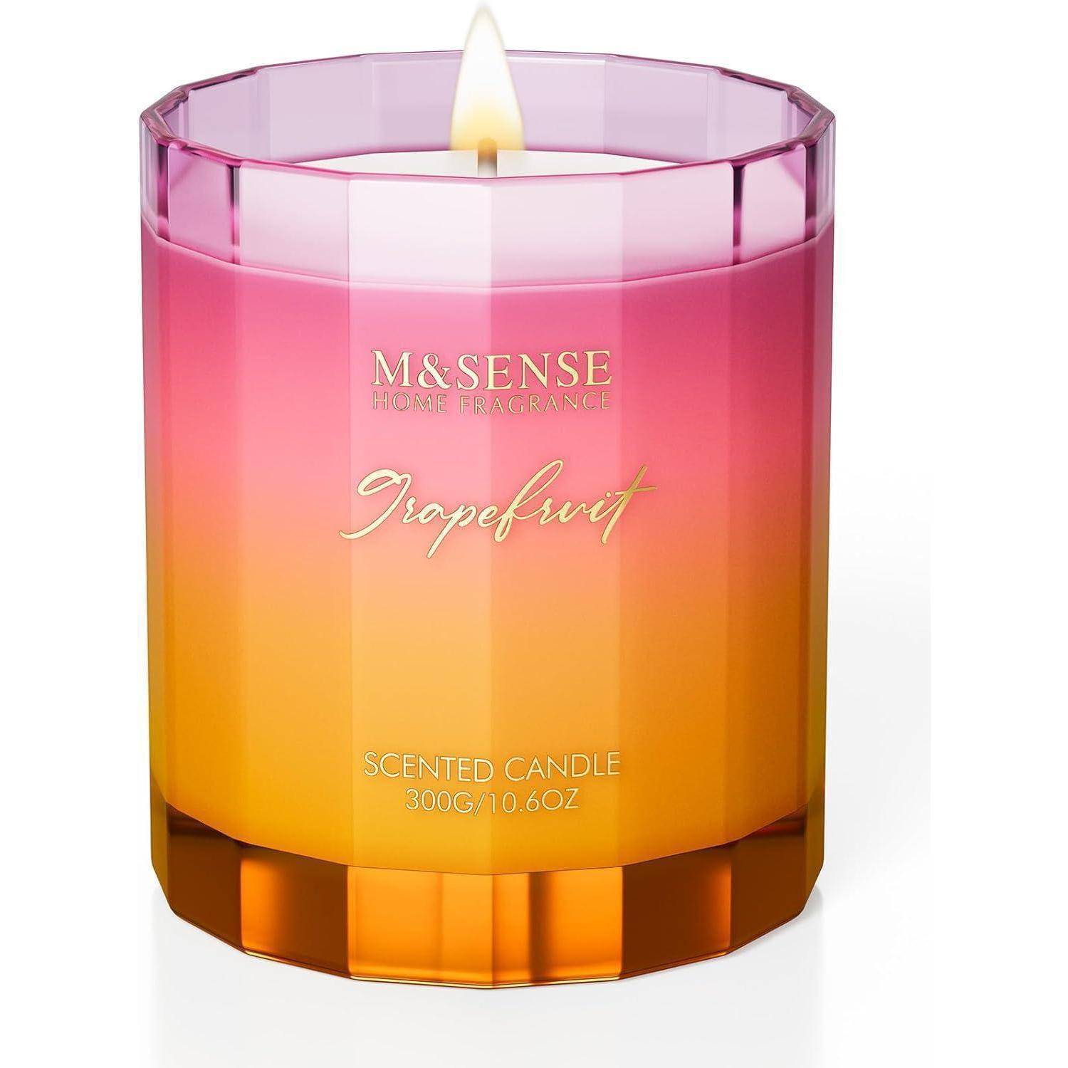 Grapefruit Duftkerze Glas 300g natürliche Sojakerze 60h Brenndauer