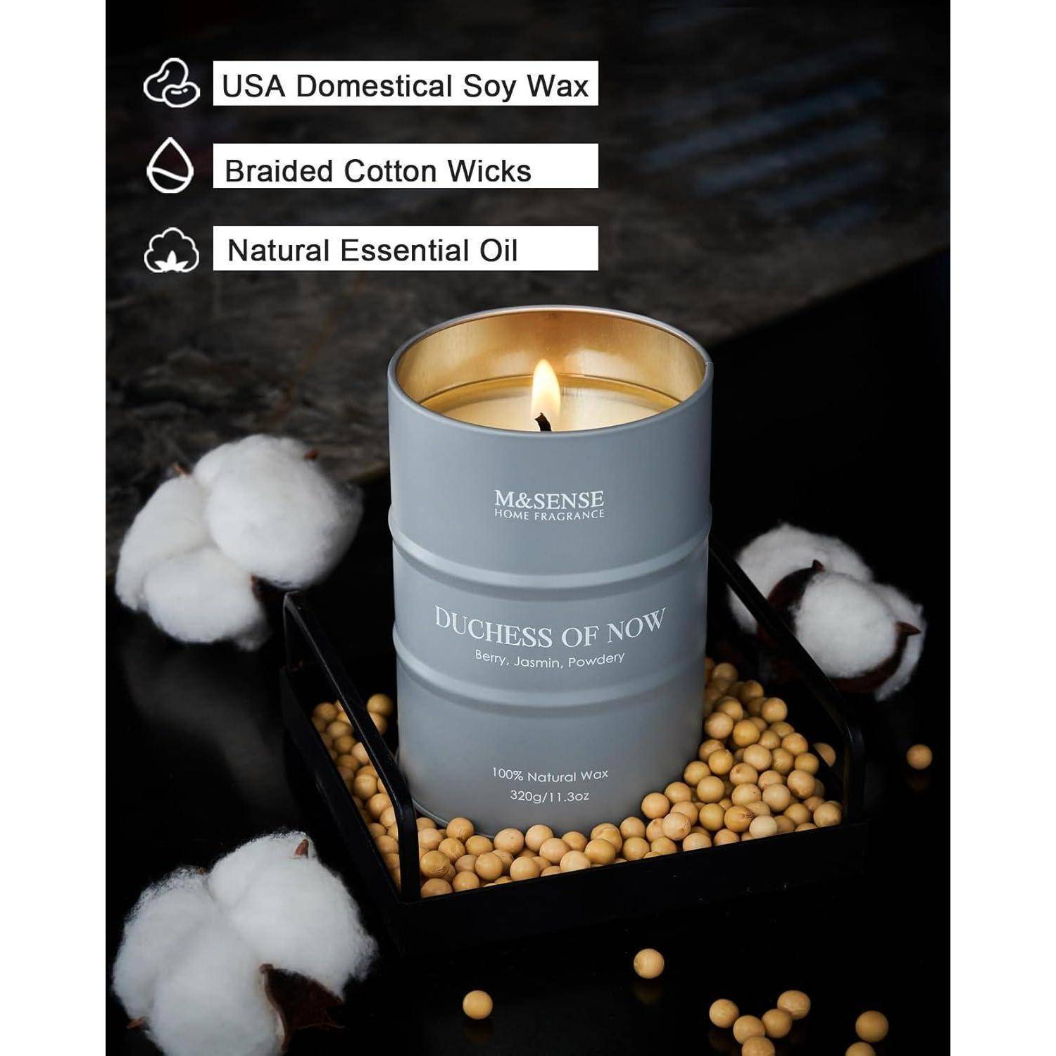 Bergamotte Jasmin Duftkerzen Sojakerzen 320g 70h Brenndauer Gemütliche