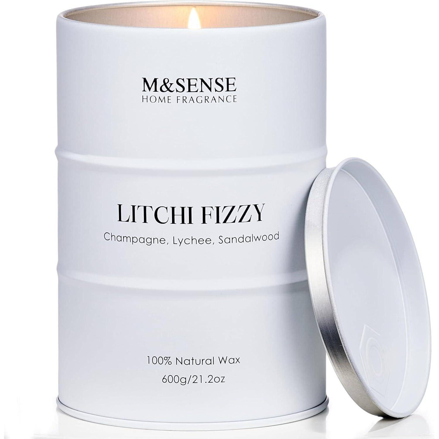 Duftkerze Sojakerze Aromatherapie Heimdeko 600g Litschi Fizzy