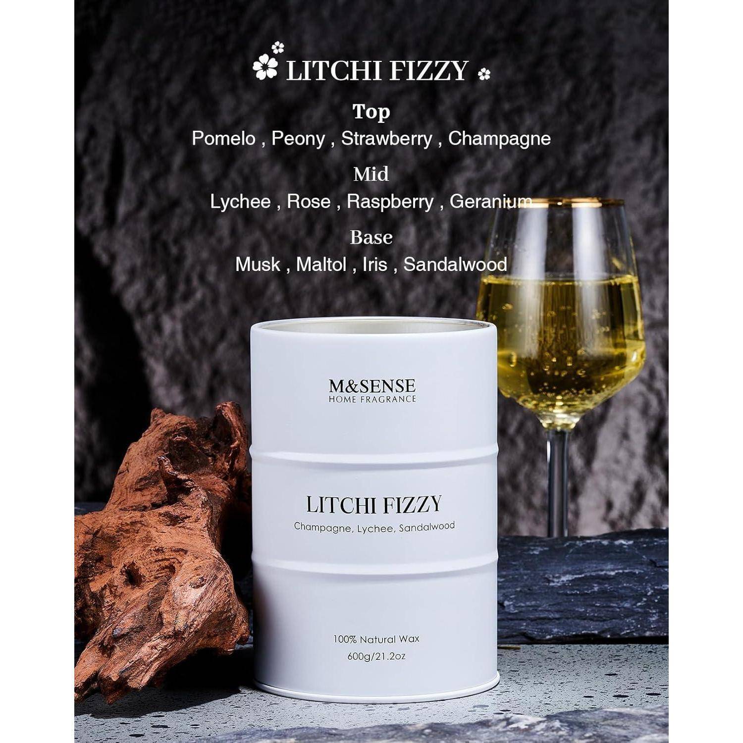 Duftkerze Sojakerze Aromatherapie Heimdeko 600g Litschi Fizzy