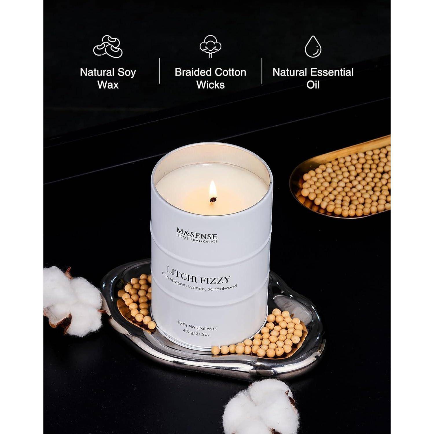 Duftkerze Sojakerze Aromatherapie Heimdeko 600g Litschi Fizzy