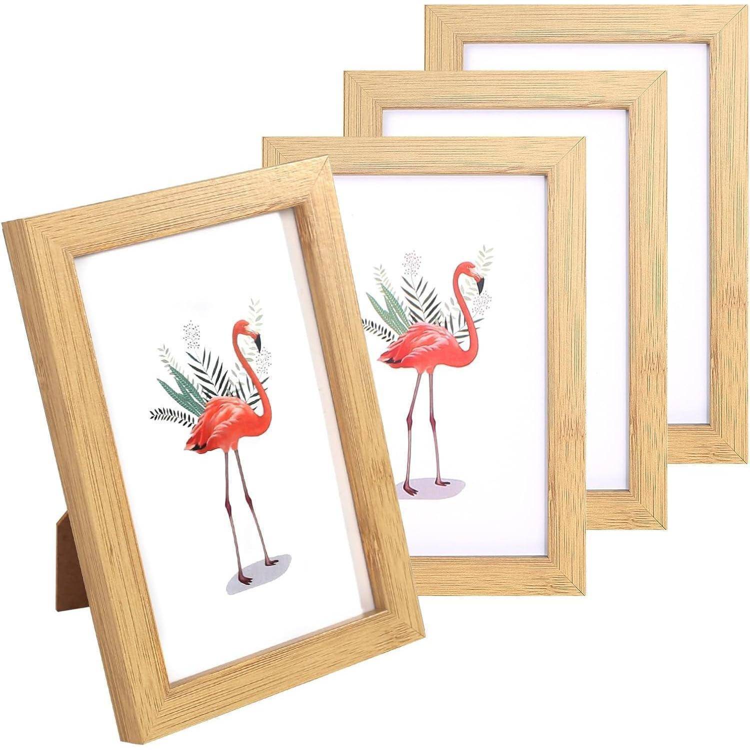 4er Set Bilderrahmen 10x15 cm Holzfotorahmen Wanddeko
