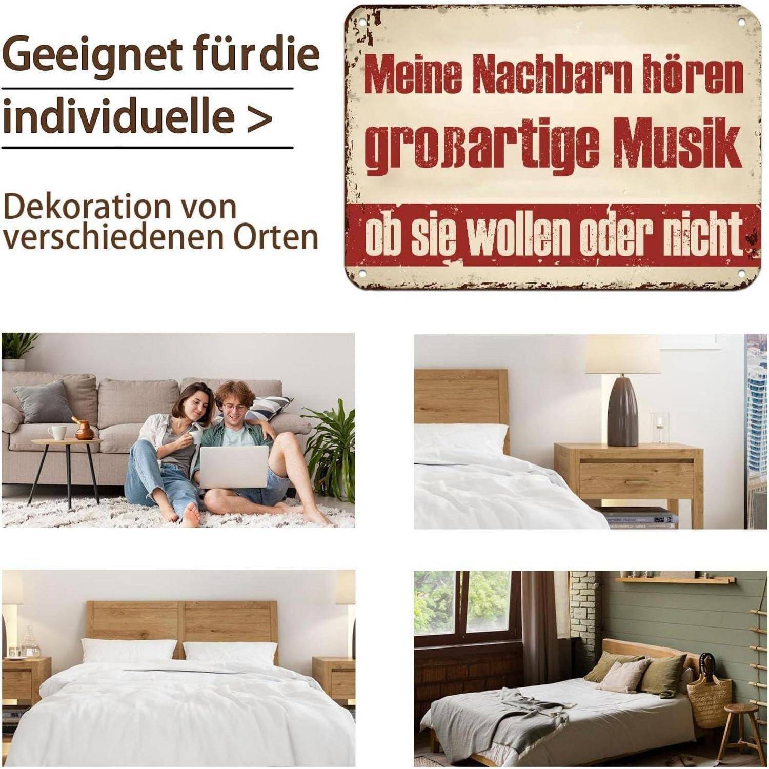 Nachbarn hören großartige Musik Schild Zimmer Wohnzimmer Außenzaun