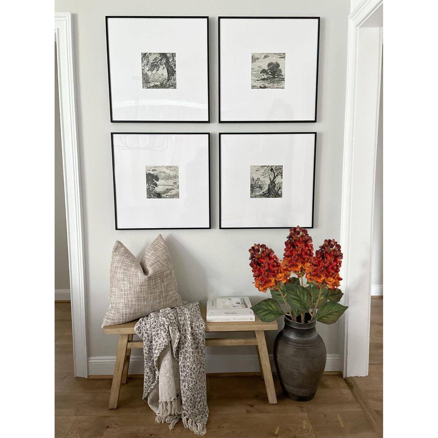 3er Set Künstliche Hortensien Kunstblumen 73CM Orange für