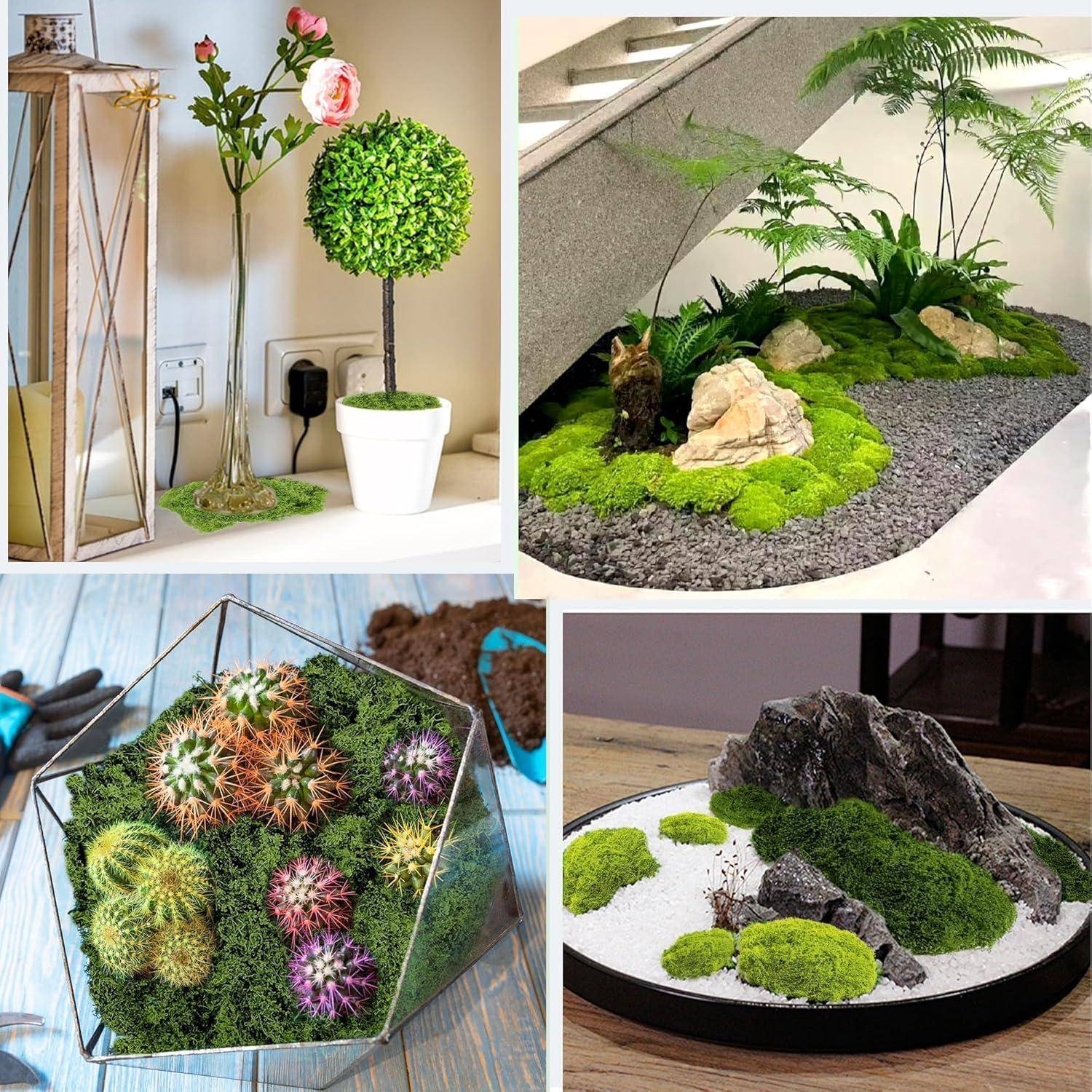 100g kunstmoos deko basteln Aquarium Modellbau Dunkelgrün Hellgrün