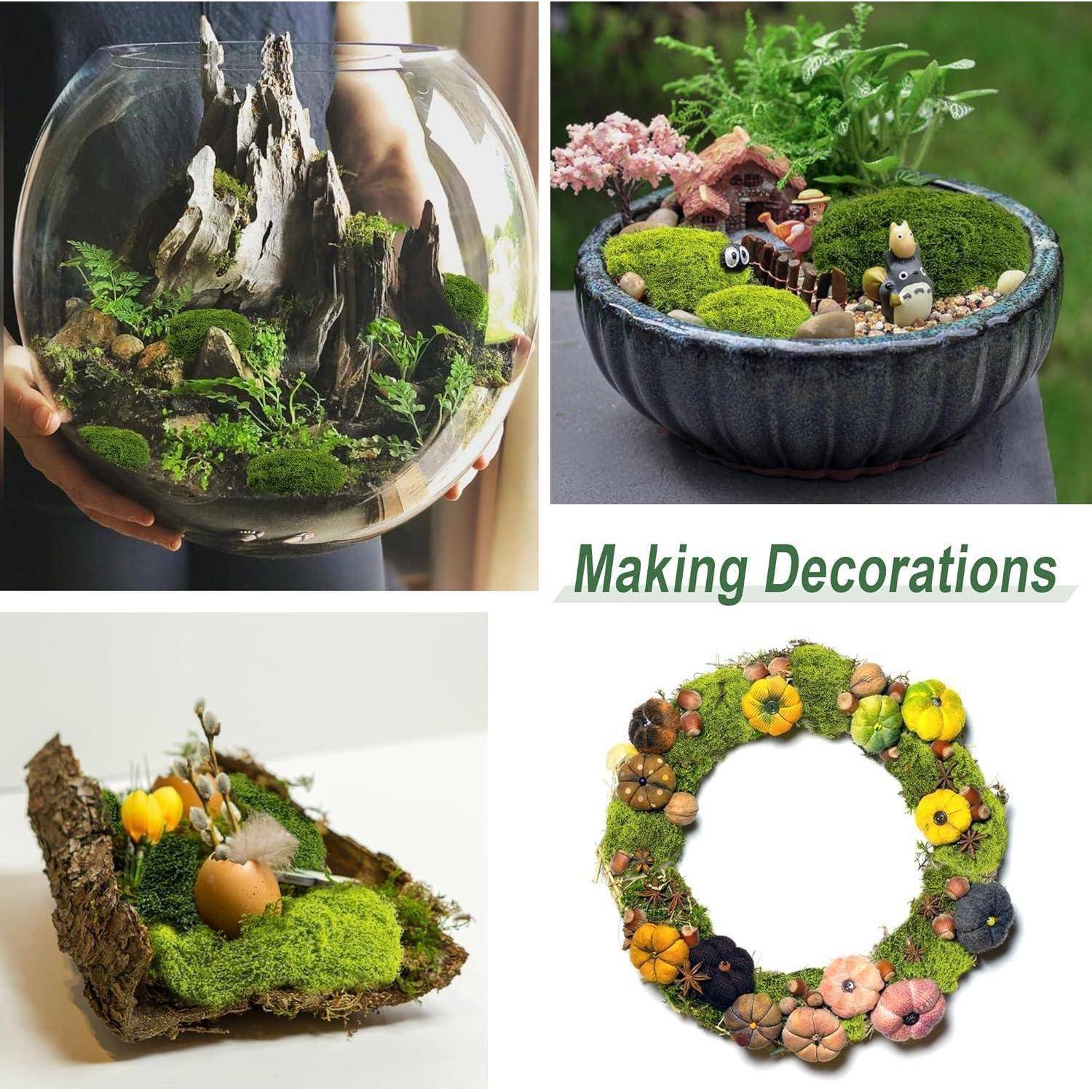 100g kunstmoos deko basteln Aquarium Modellbau Dunkelgrün Hellgrün