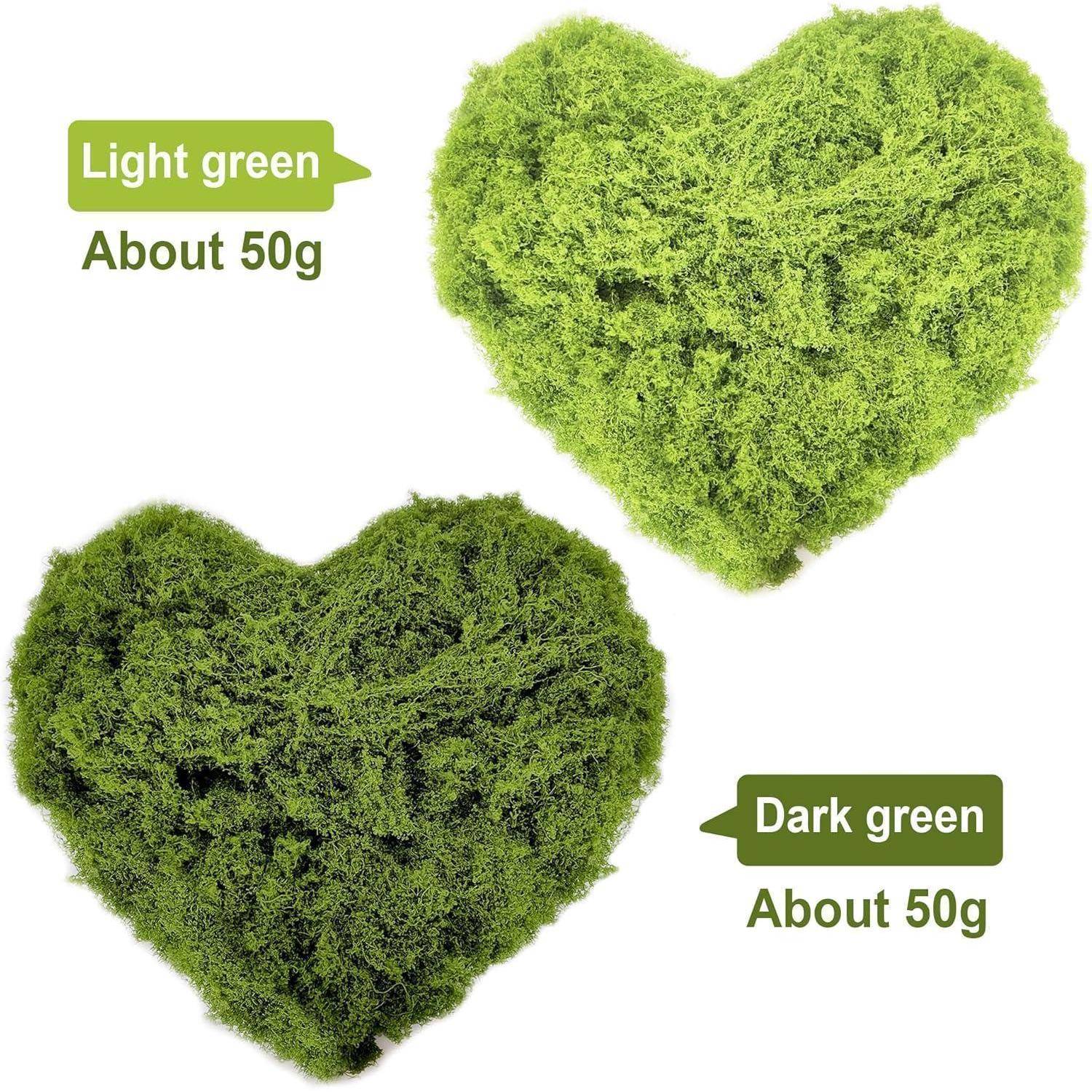 100g kunstmoos deko basteln Aquarium Modellbau Dunkelgrün Hellgrün