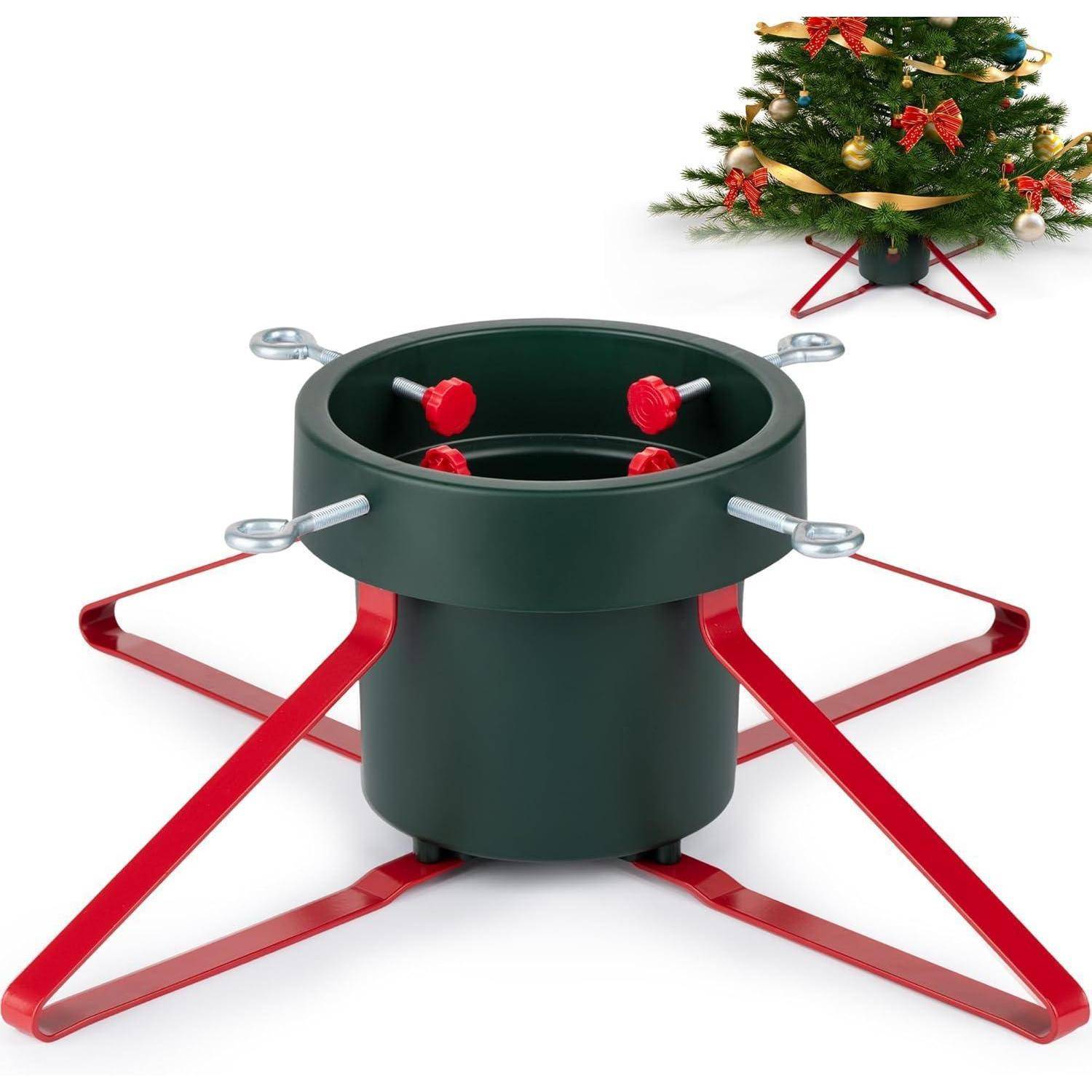 Christbaumständer Weihnachtsbaumständer mit Wassertank Grün 2,5m Stamm