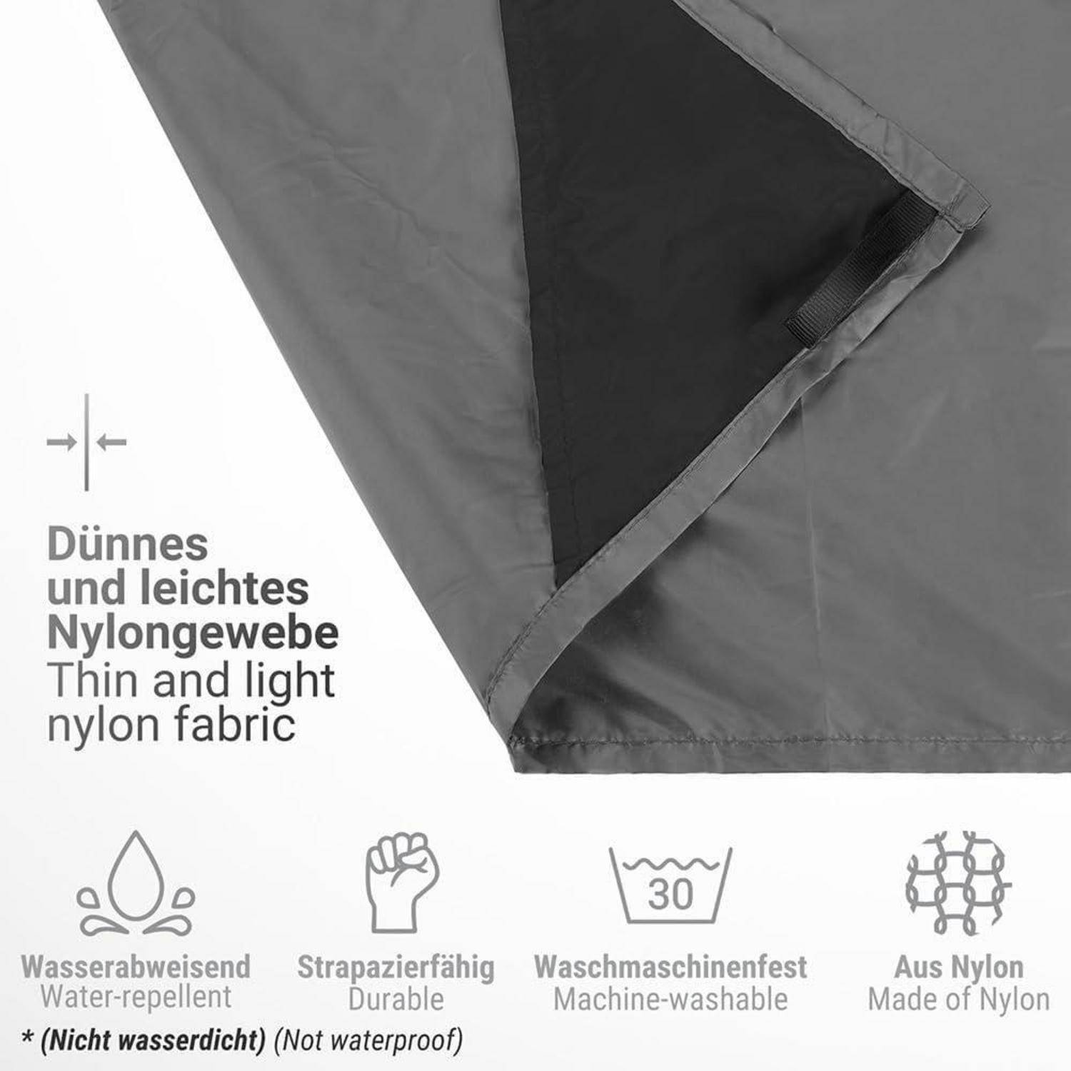 Picknickdecke ultraleicht 210x200cm Strandmatte Camping Outdoor Grau