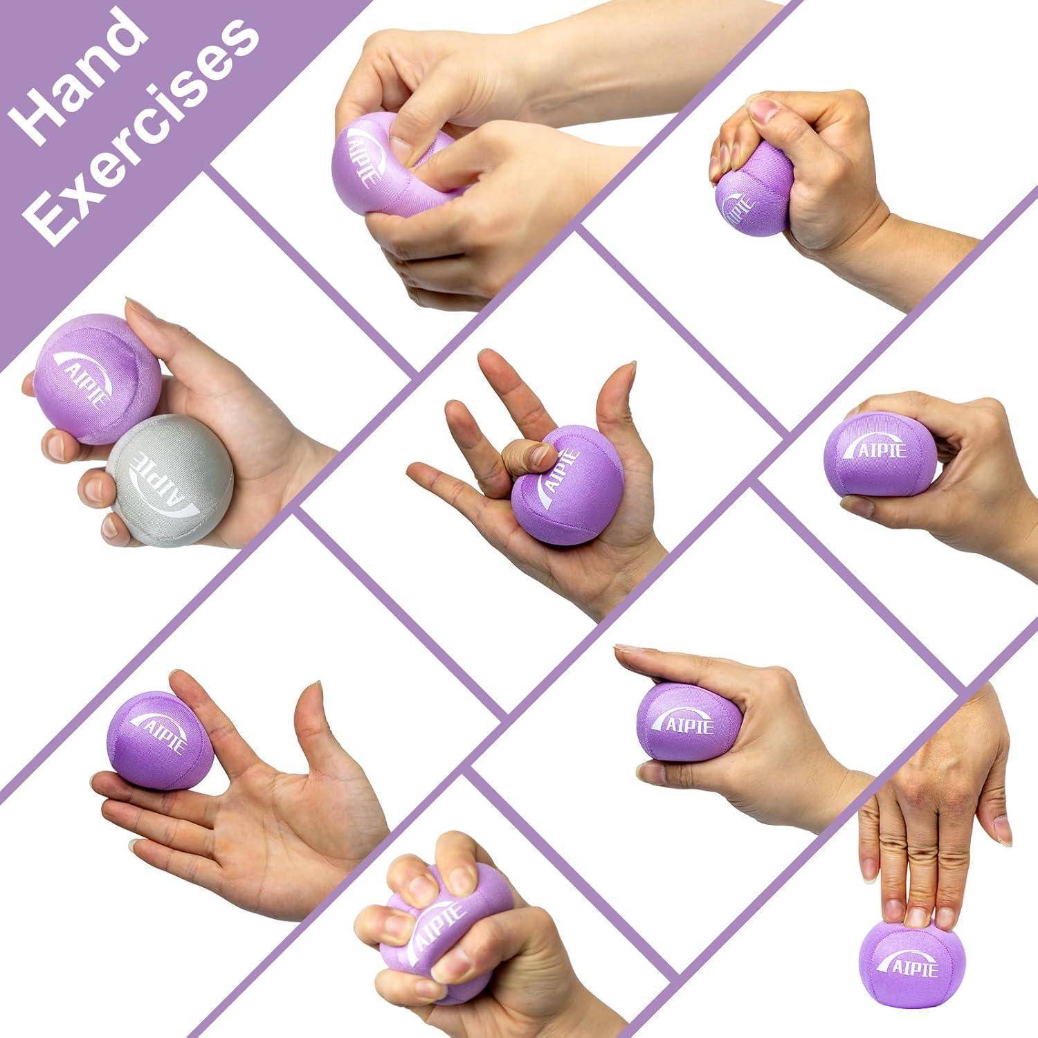 Handtrainer Griffstärke Griffbälle 3er Silber hellviolett tiefviolett
