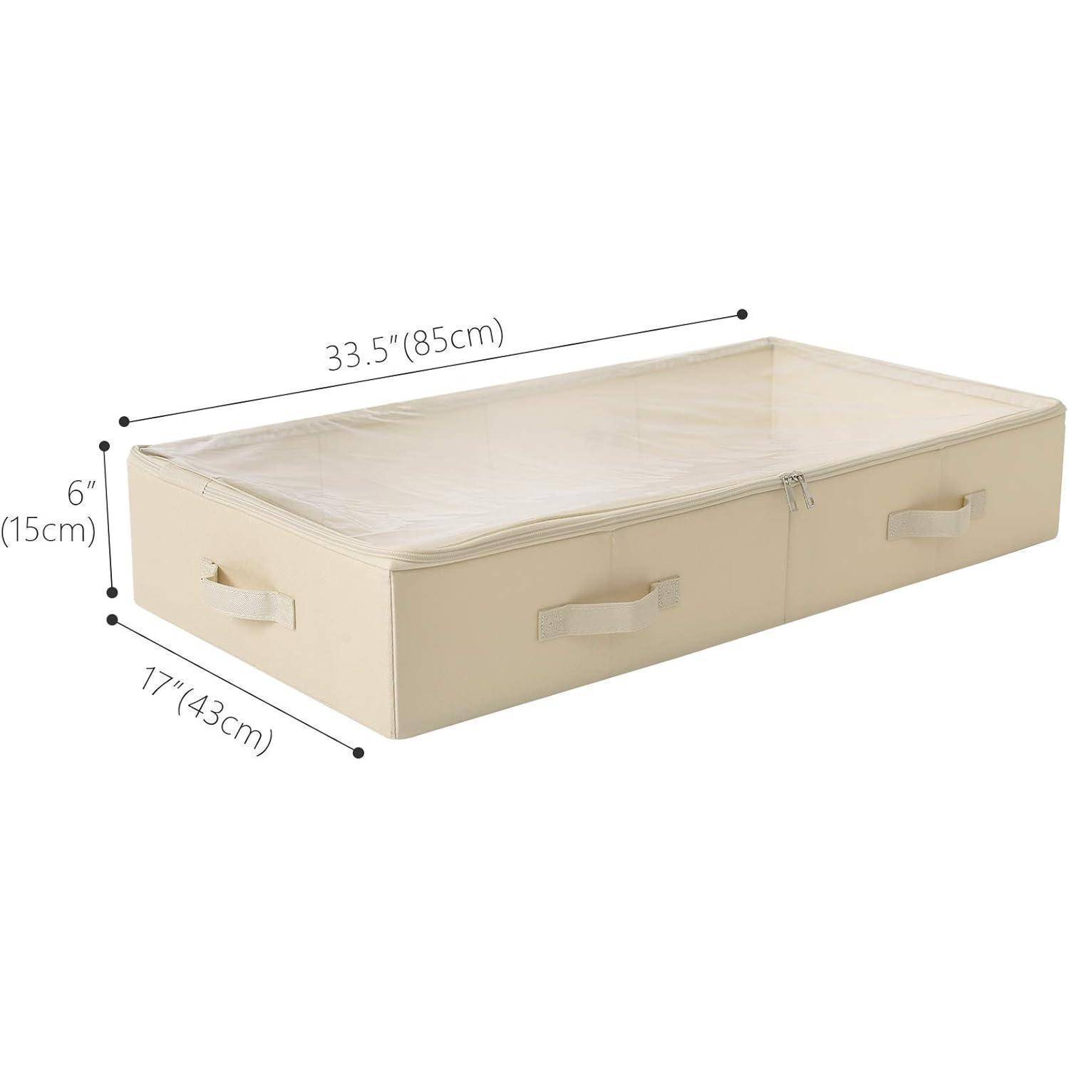 Unterbett Aufbewahrungsboxen Deckel Schuhe Bettwäsche 85*43*15cm Beige
