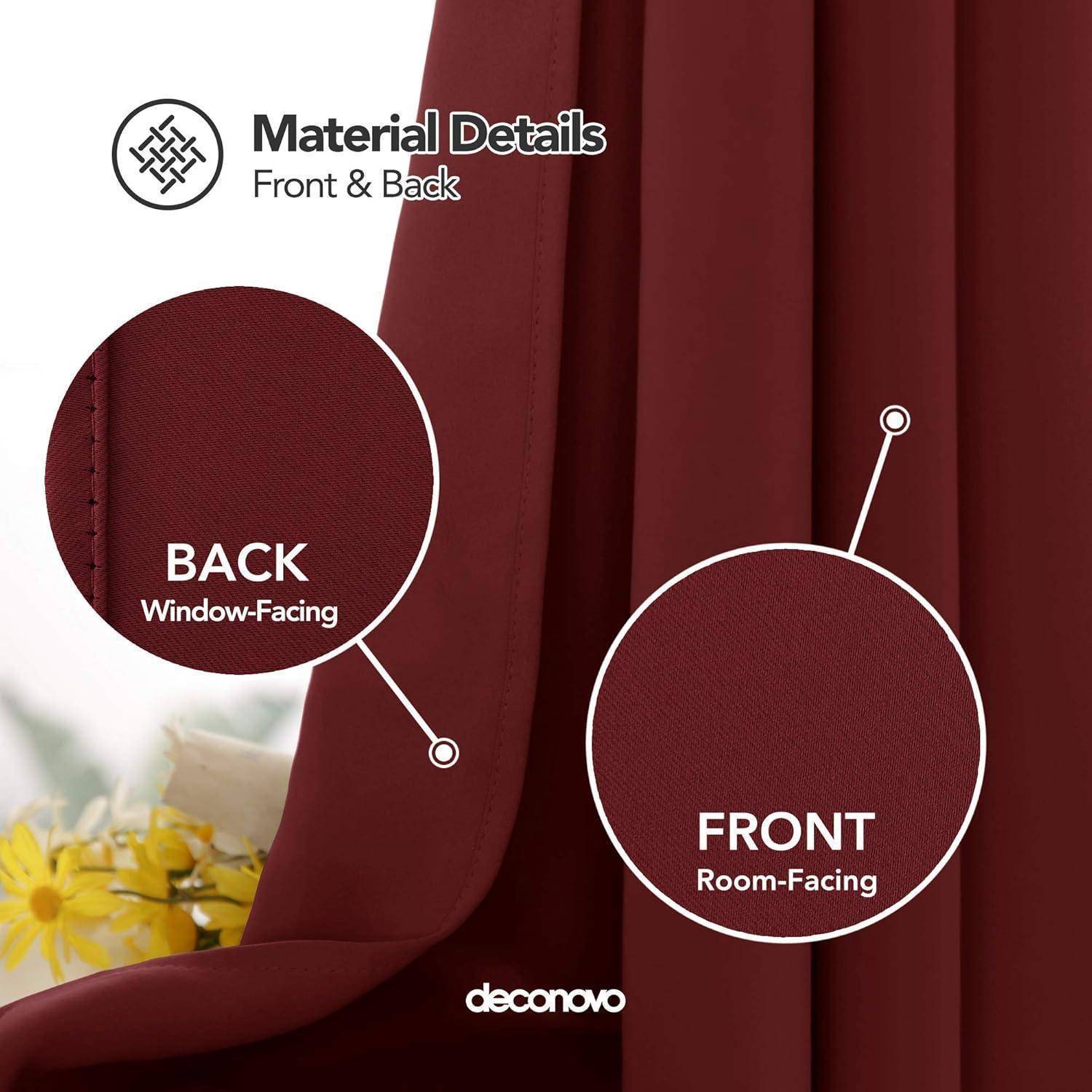 Verdunkelungsvorhang Ösen Gardinen H240 x B135 cm (2er Pack) Rot
