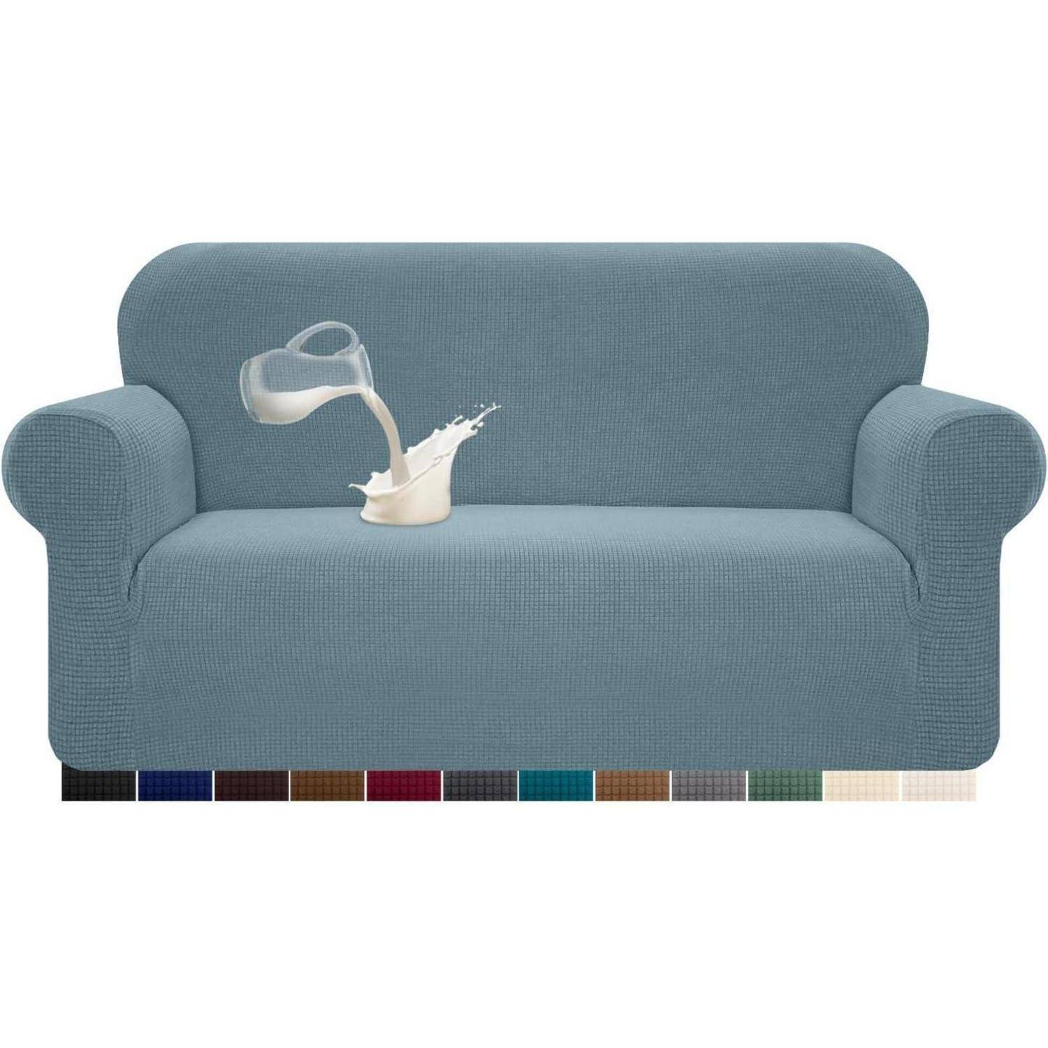 Sofabezug Stretch Wasserdicht Spandex Jacquard Anti 3 Sitzer Azurblau