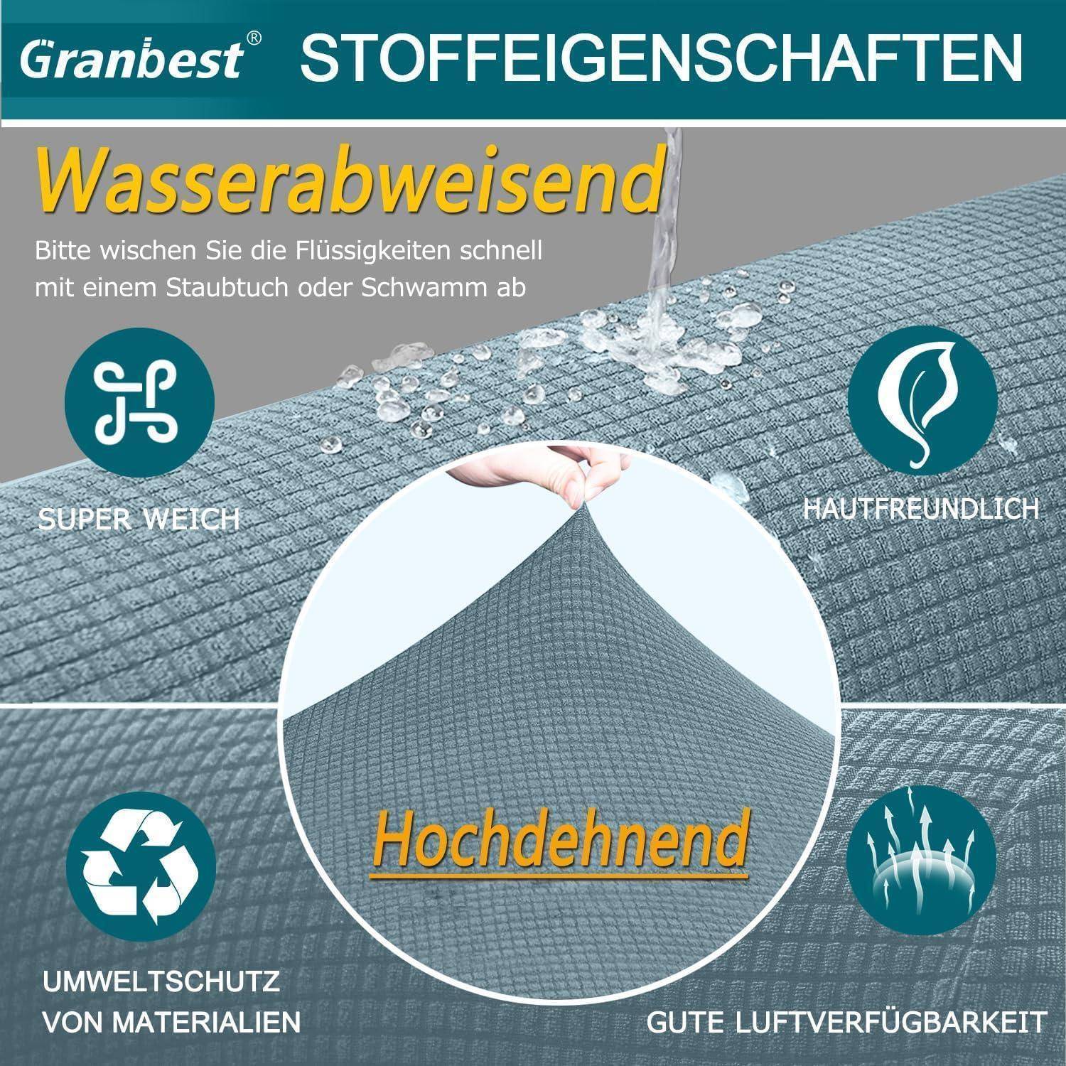 Sofabezug Stretch Wasserdicht Spandex Jacquard Anti 3 Sitzer Azurblau