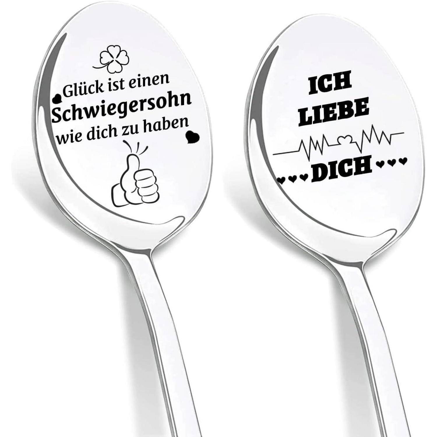 Kaffeelöffel 2er Gravur Geburtstagsgeschenk Schwiegersohn Style A