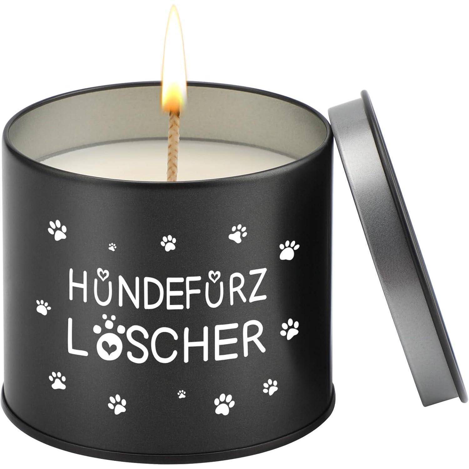 Duftkerze Hundebesitzer Hundefurz Löscher Männergeschenk schwarz