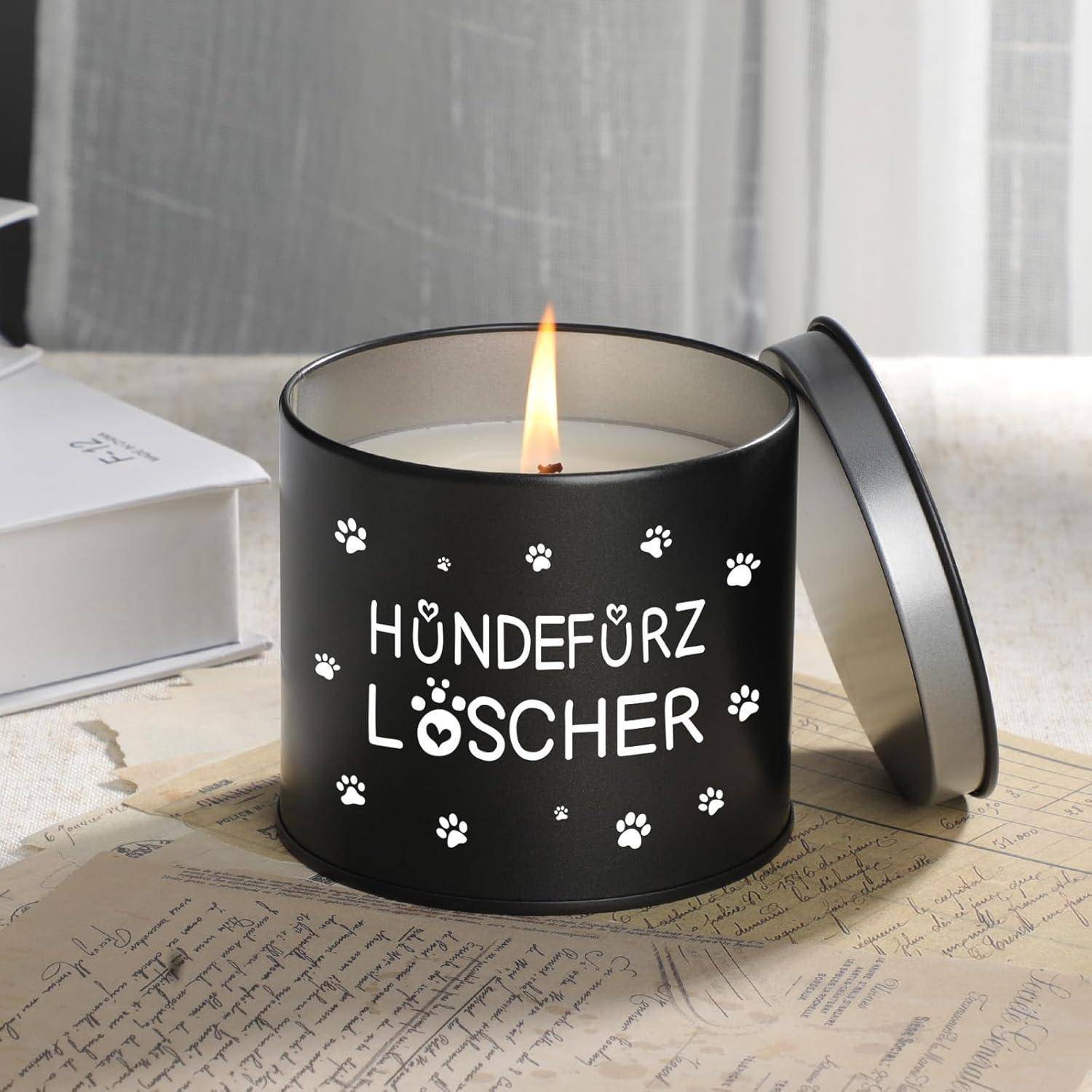 Duftkerze Hundebesitzer Hundefurz Löscher Männergeschenk schwarz