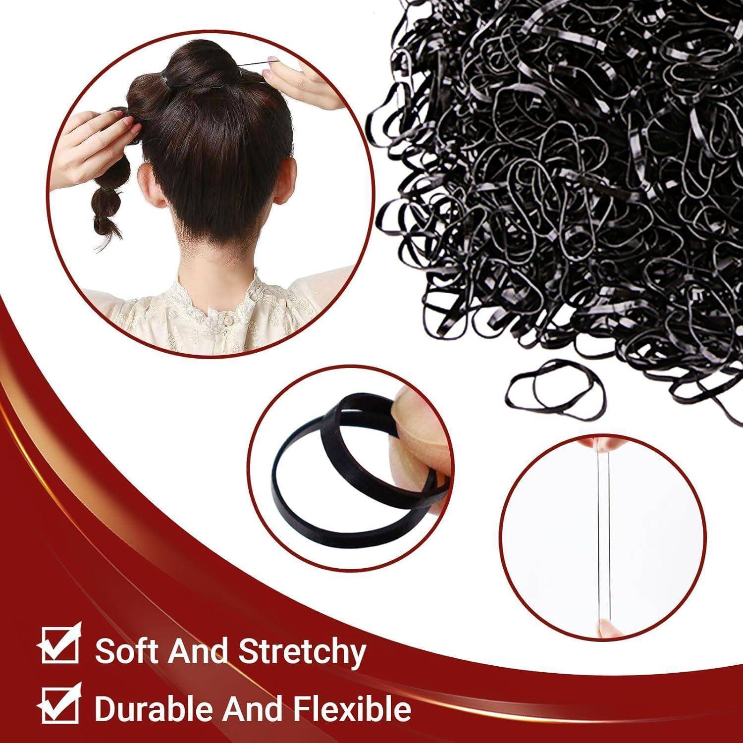 1000 Stück Elastische Haargummis Klein Haarstyling Zubehör