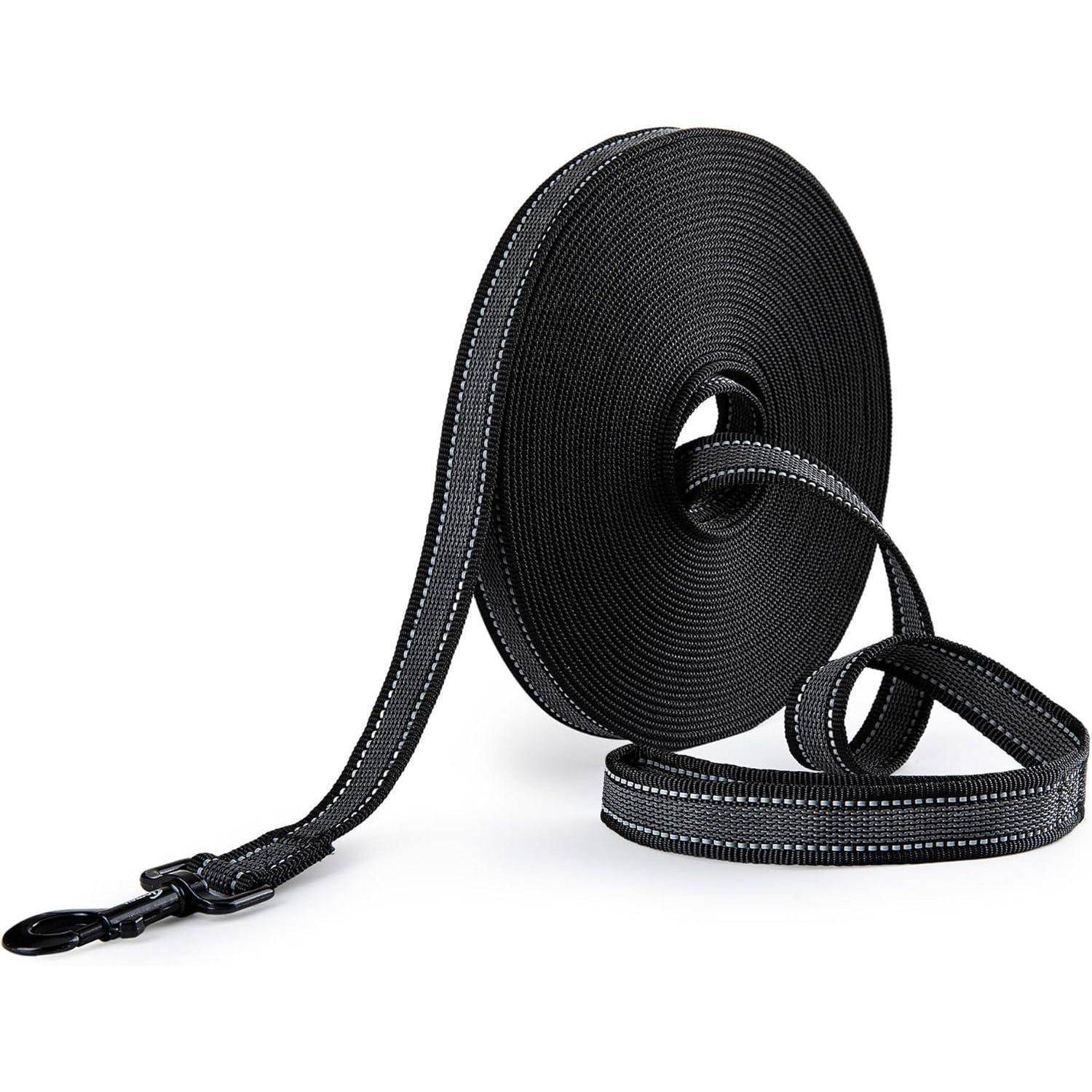 Schleppleine Nylon rutschfest reflektierend 15m x 2,5cm Schwarz