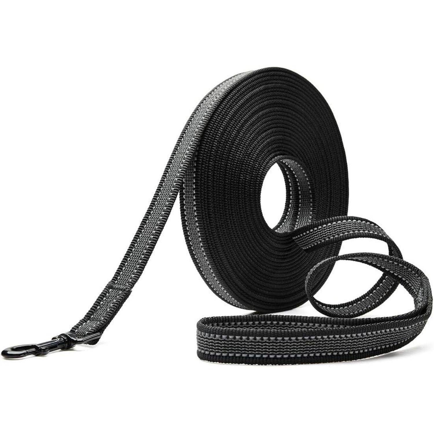 Schleppleine Nylon Übungsleine 5m 10m Reflektoren 10m x 2cm Schwarz