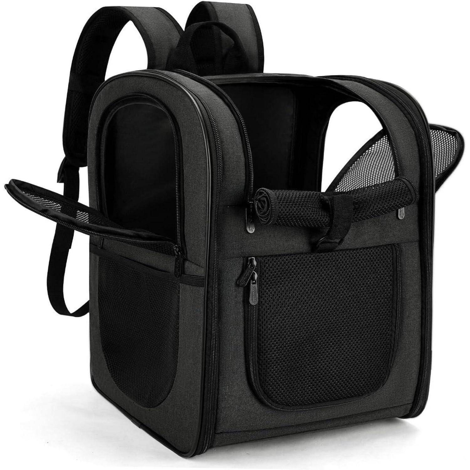 Hunderucksack Katzenrucksack Netz Wandern Reisen Schwarz-a
