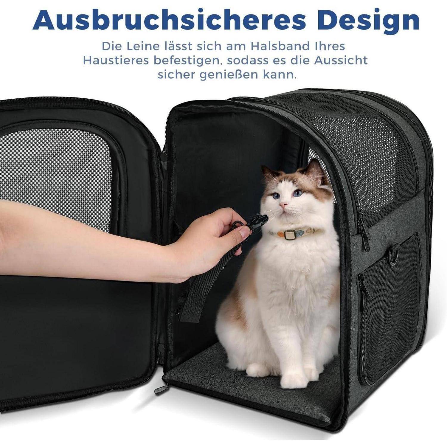 Hunderucksack Katzenrucksack Netz Wandern Reisen Schwarz-a