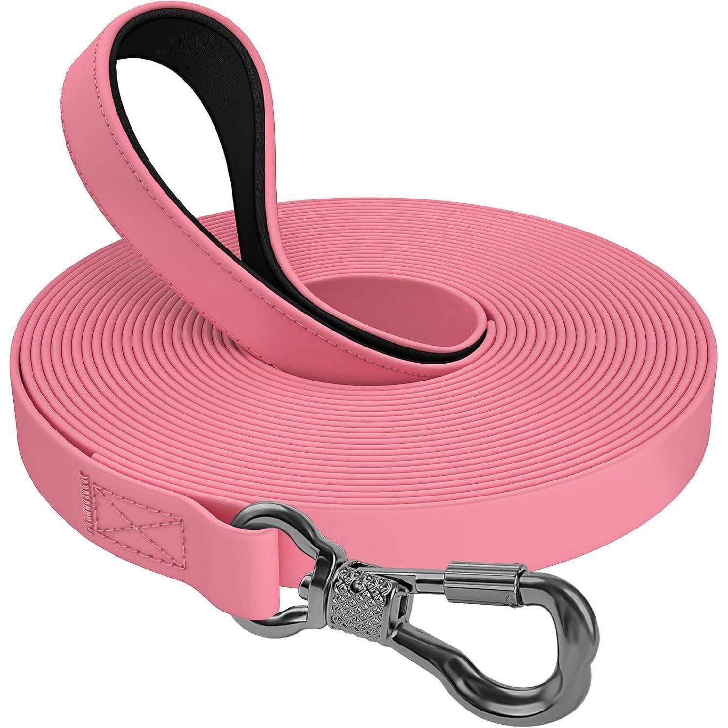 Schleppleine Hund wasserdicht Karabiner Handschlaufe 8M Rosa
