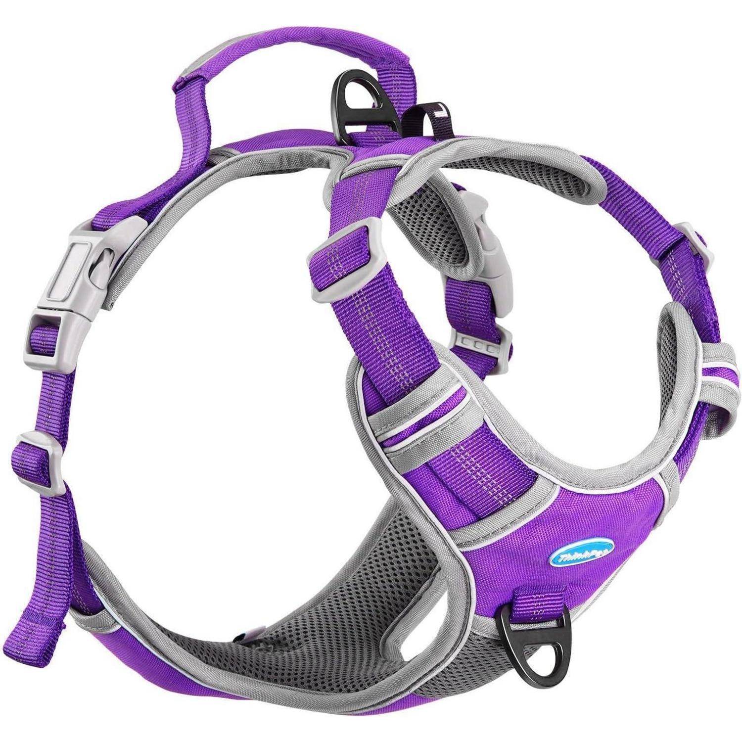 Hundegeschirr Antizug Griff reflektierend Lila XL (1er Pack)