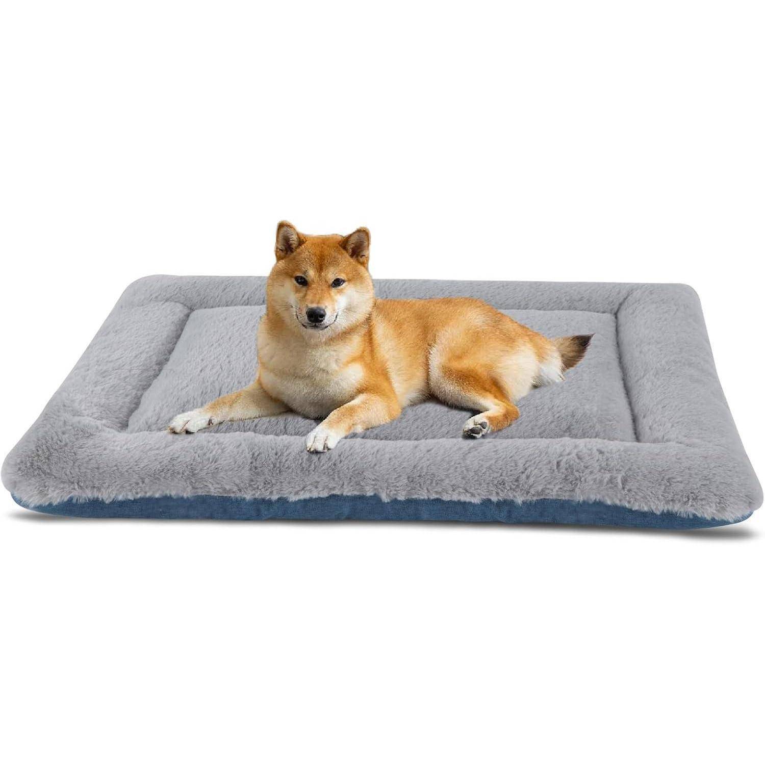Hundebett Hundematte Hundedecke Katzenkissen M(76*50cm) Grau und Blau