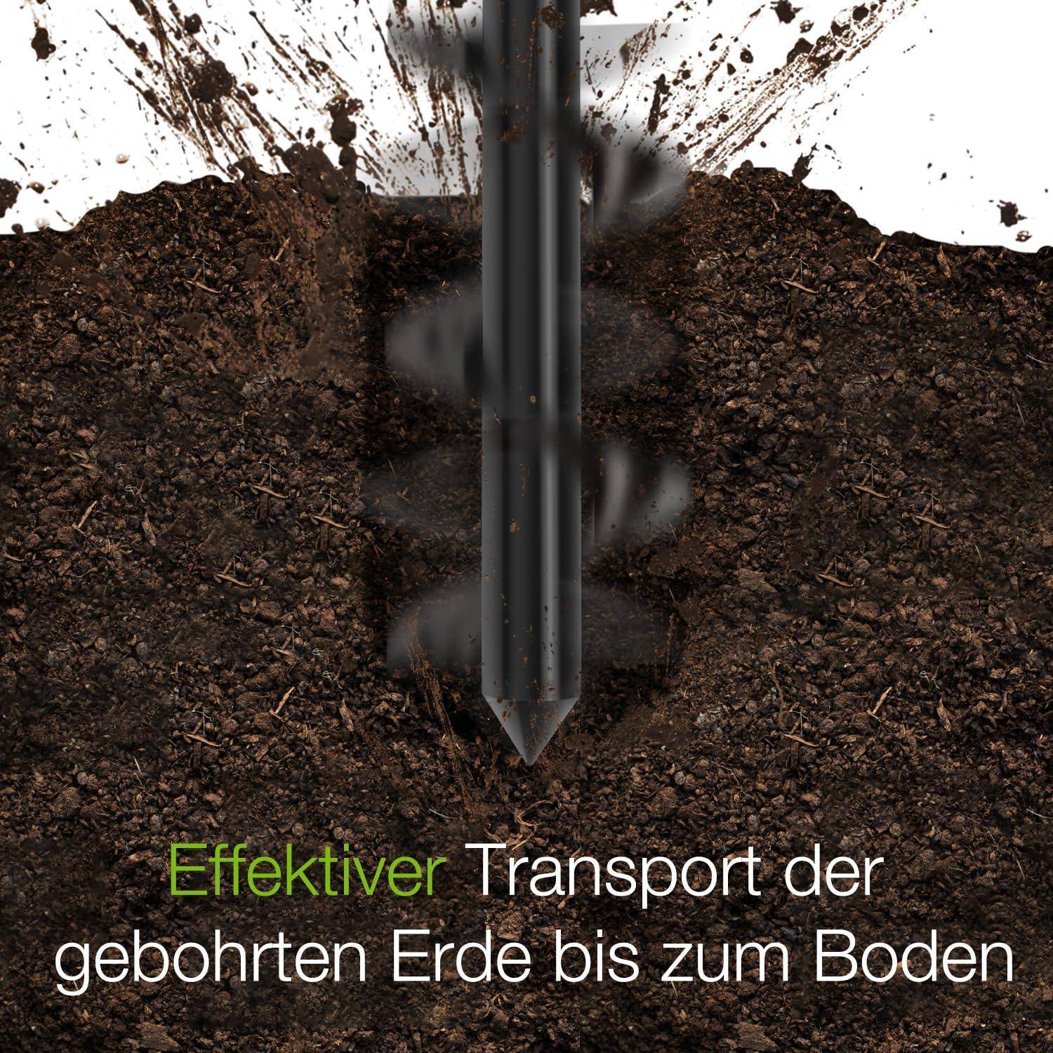 Garten Erdbohrer Set Spiralbohrer 8 x 30 cm 4 x 22 cm 2-teilig