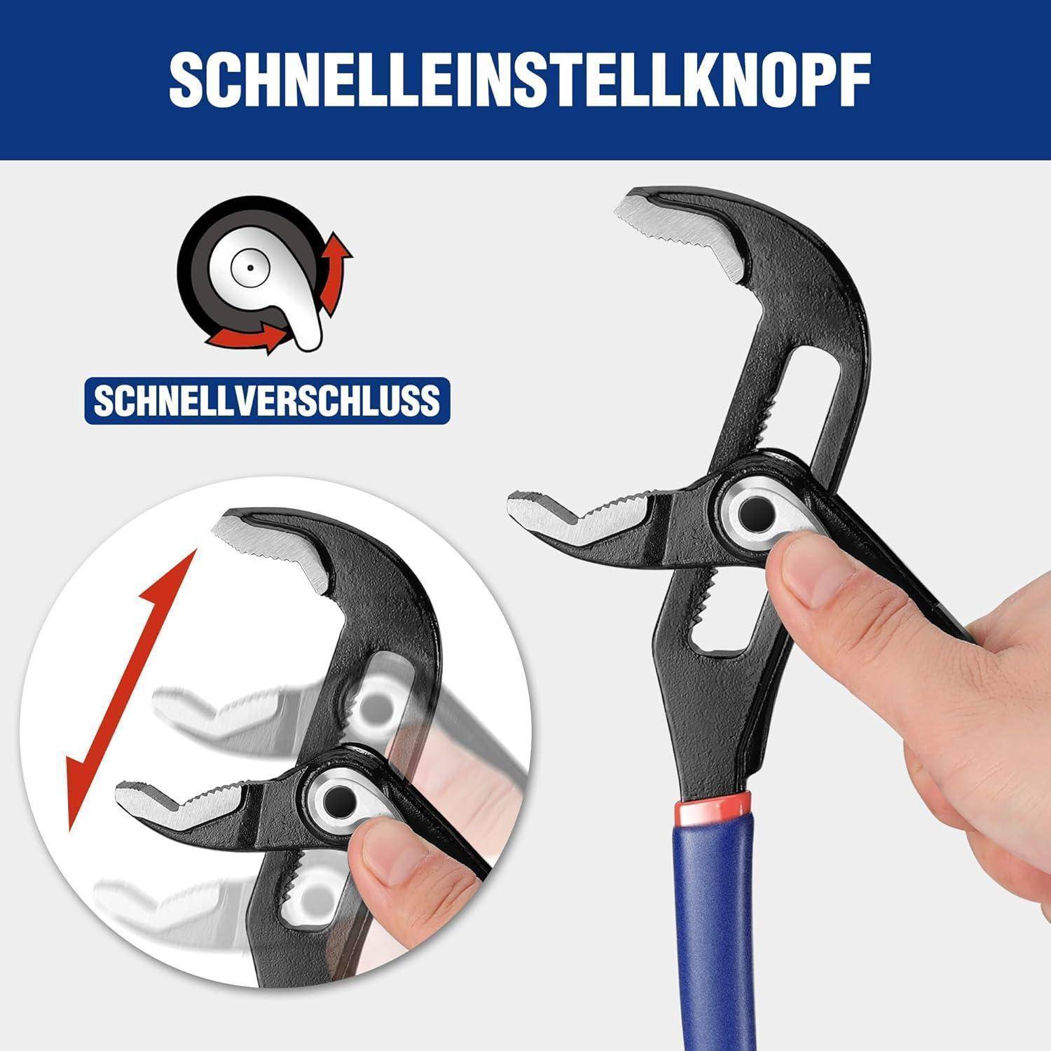 Wasserpumpenzange Set, verstellbar, Rillen-Gleitgelenk, 200 mm & 250