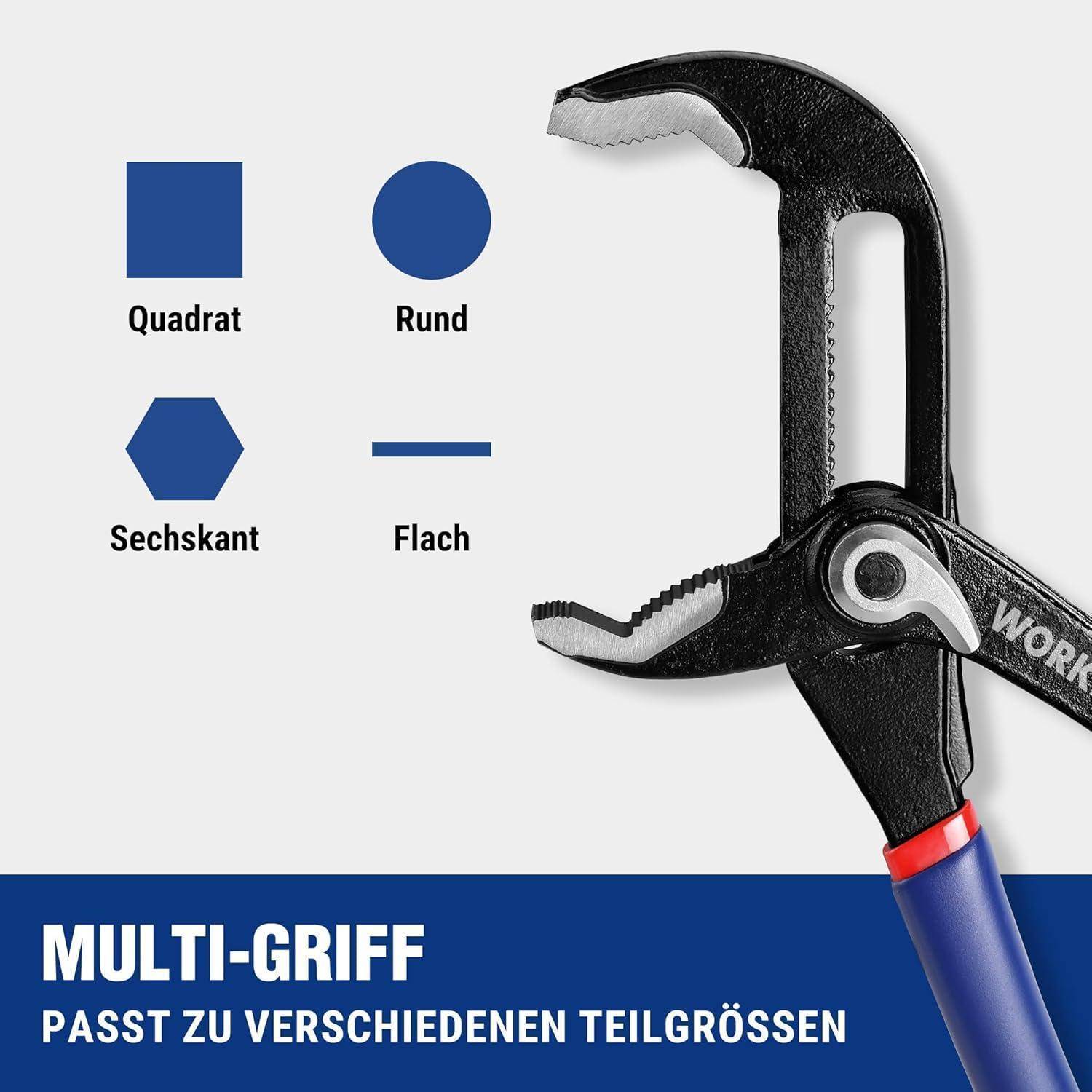 Wasserpumpenzange Set, verstellbar, Rillen-Gleitgelenk, 200 mm & 250