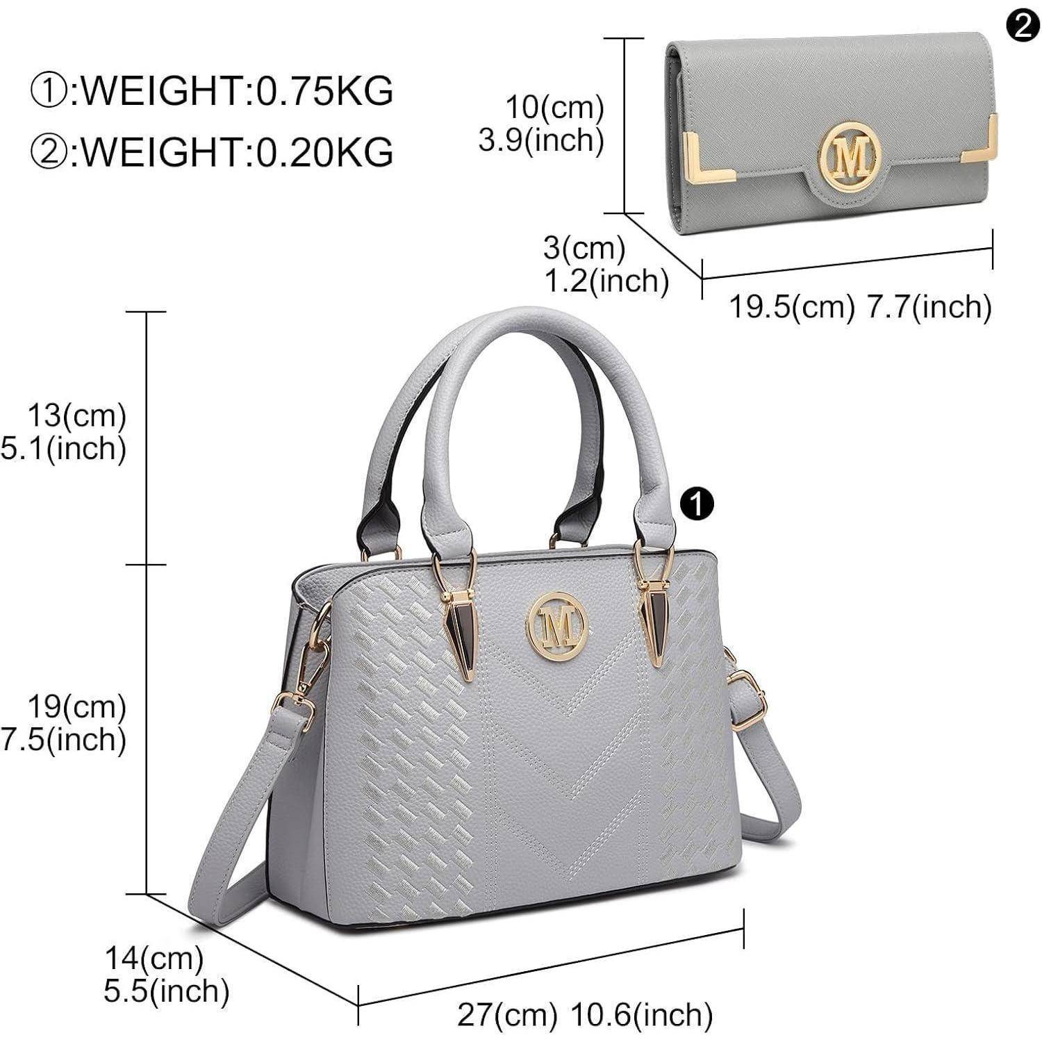 Handtasche Damen Mittelgroß, Vielseitige Henkeltasche & Portemonnaie